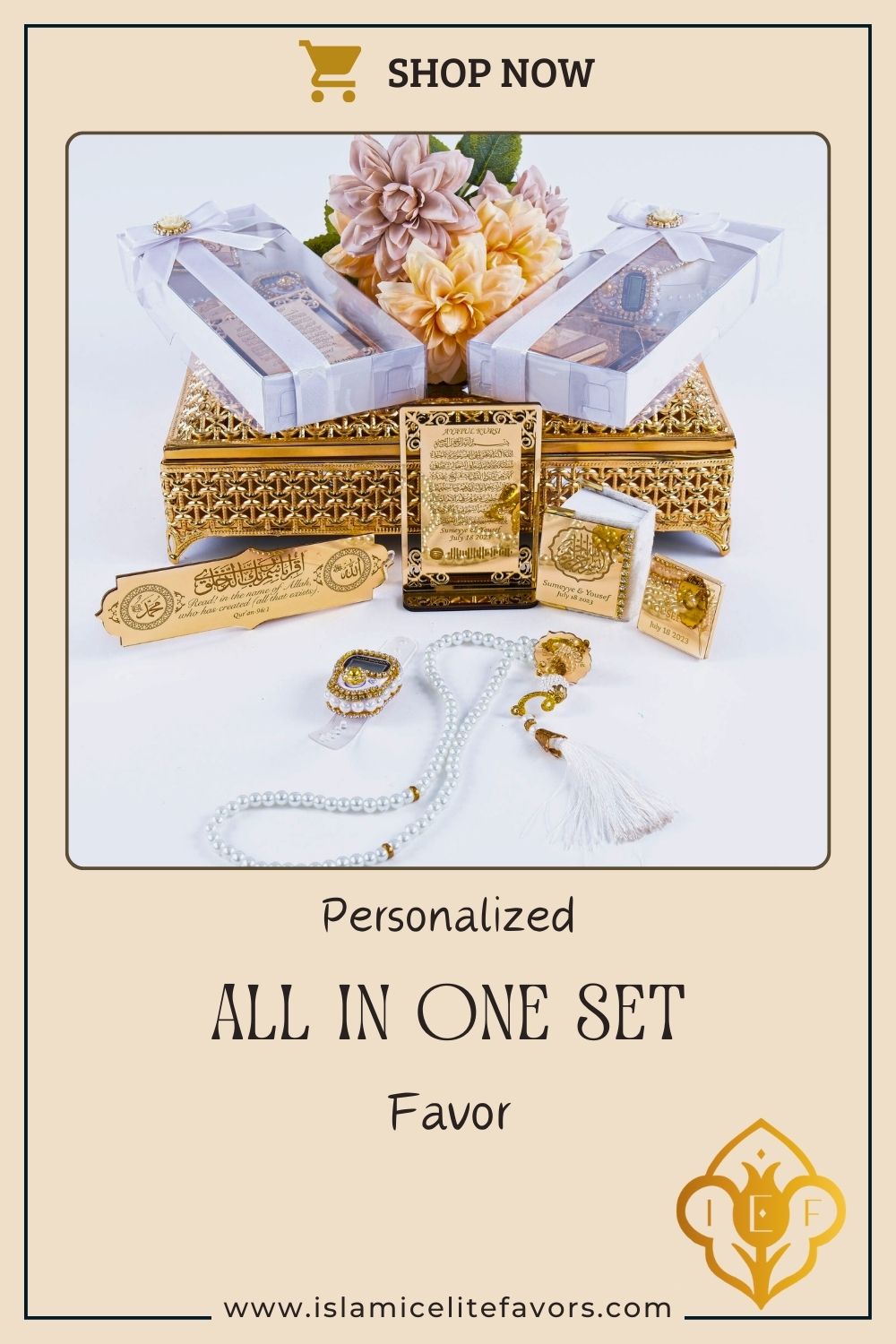 Personalized All in One Set Gift Wedding Baby Shower Eid Islam Muslim - Islamic Elite Favors is a handmade gift shop offering a wide variety of unique and personalized gifts for all occasions. Whether you're looking for the perfect Ramadan, Eid, Hajj, wedding gift or something special for a birthday, baby shower or anniversary, we have something for everyone. High quality, made with love.
