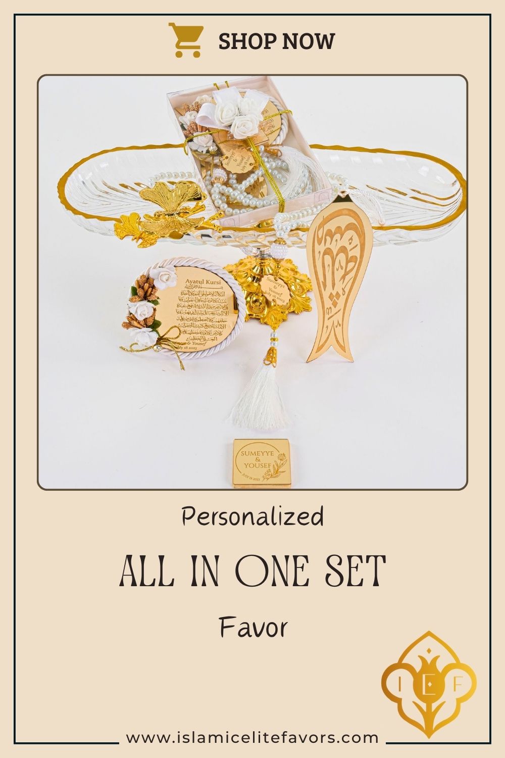 Personalized All in One Set Gift Wedding Baby Shower Eid Islam Muslim - Islamic Elite Favors is a handmade gift shop offering a wide variety of unique and personalized gifts for all occasions. Whether you're looking for the perfect Ramadan, Eid, Hajj, wedding gift or something special for a birthday, baby shower or anniversary, we have something for everyone. High quality, made with love.