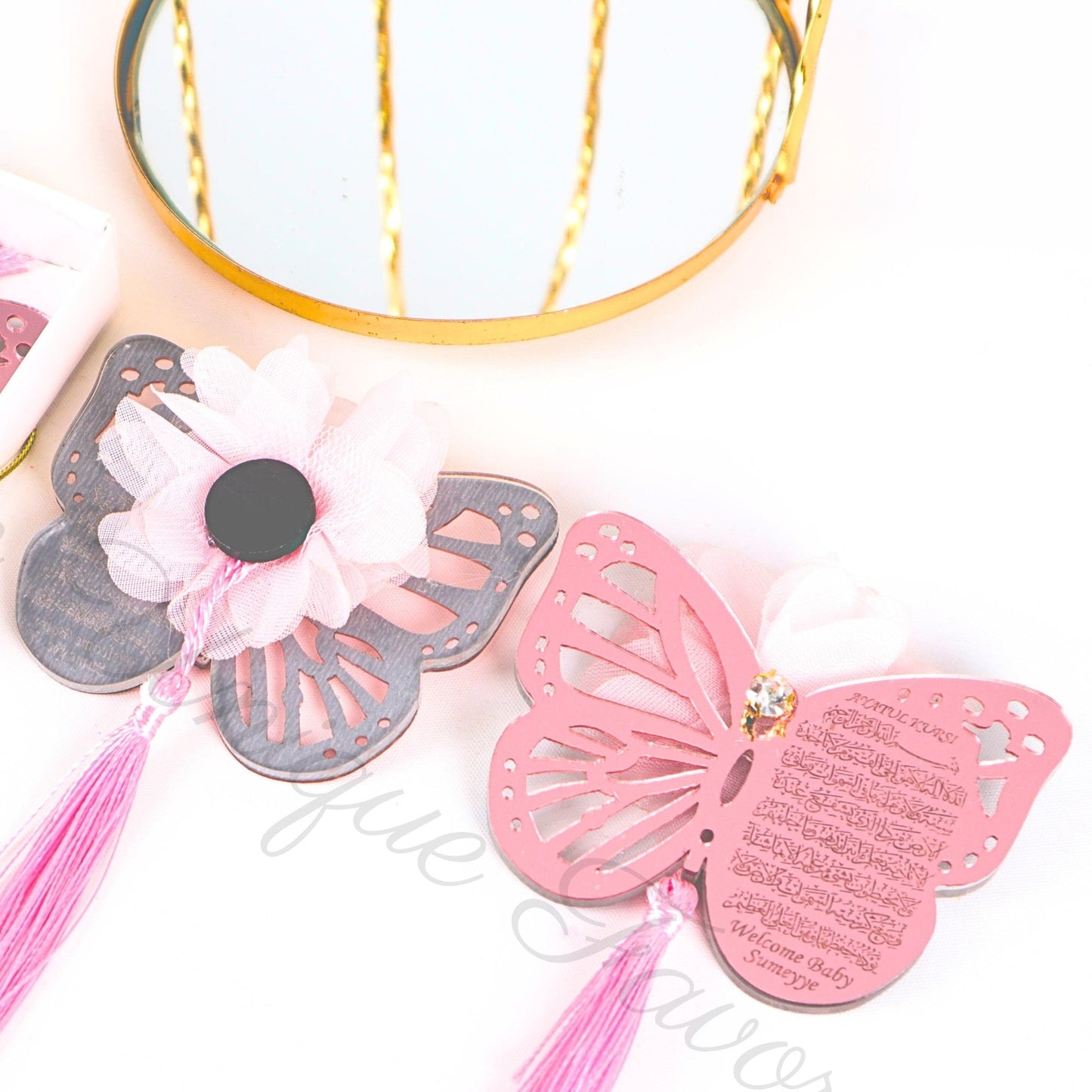 Personalized Baby Shower Favor Ayatul Kursi Magnet Butterfly Design - Islamic Elite Favors is a handmade gift shop offering a wide variety of unique and personalized gifts for all occasions. Whether you're looking for the perfect Ramadan, Eid, Hajj, wedding gift or something special for a birthday, baby shower or anniversary, we have something for everyone. High quality, made with love.