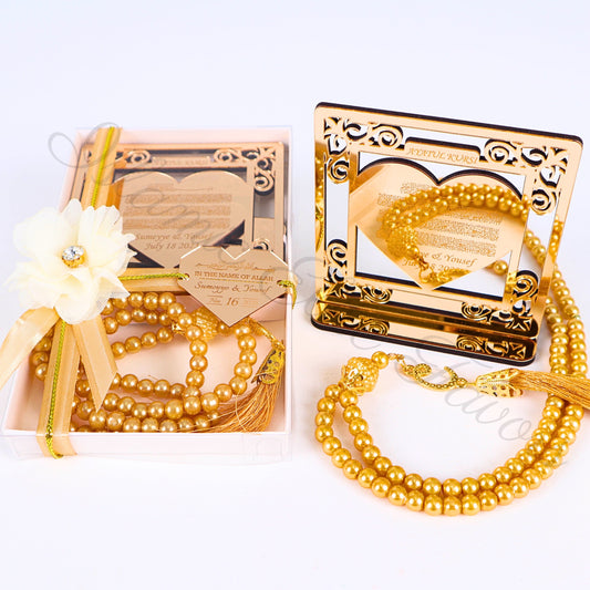 Personalized Wedding Favor Ayatul Kursi on Stand Tasbeeh Heart Design - Islamic Elite Favors is a handmade gift shop offering a wide variety of unique and personalized gifts for all occasions. Whether you're looking for the perfect Ramadan, Eid, Hajj, wedding gift or something special for a birthday, baby shower or anniversary, we have something for everyone. High quality, made with love.