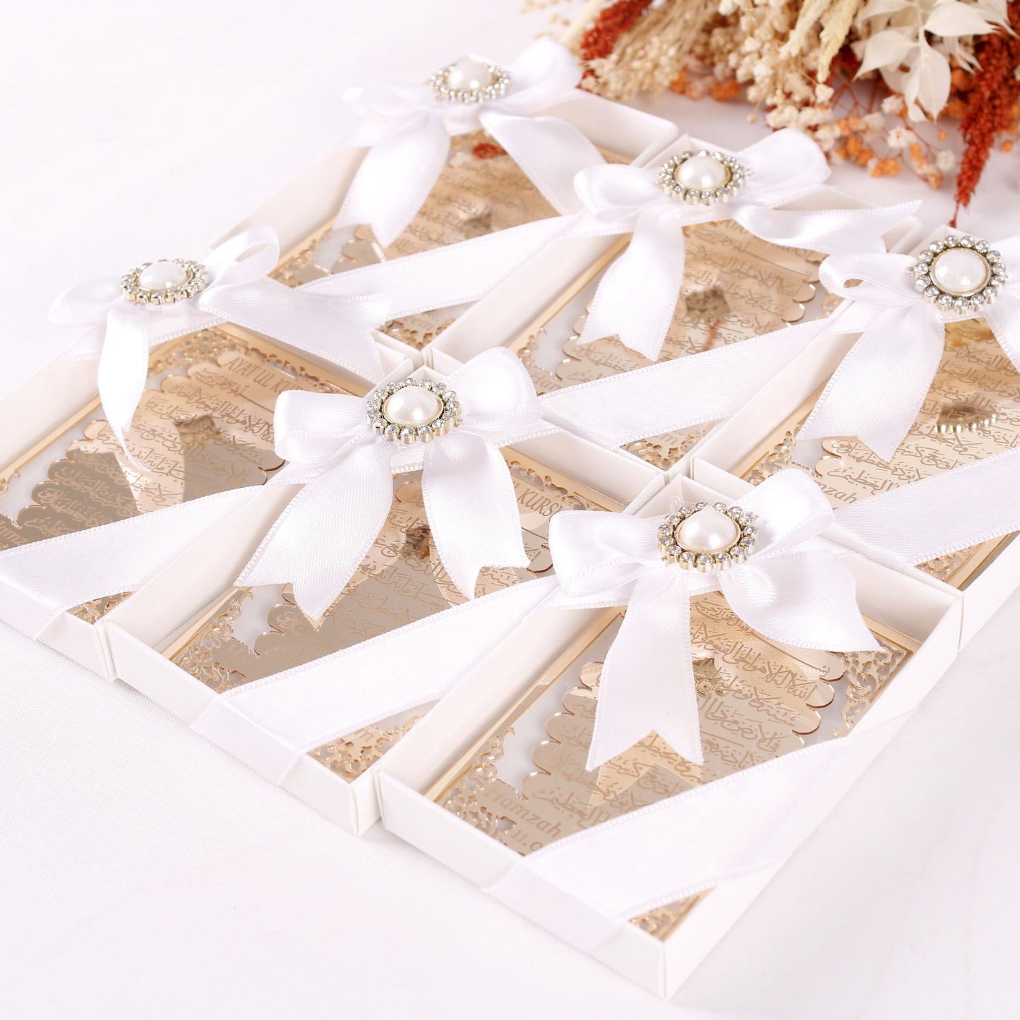 Personalized Wedding Favor Ayatul Kursi on Stand Gold Clear Mirrors - Islamic Elite Favors is a handmade gift shop offering a wide variety of unique and personalized gifts for all occasions. Whether you're looking for the perfect Ramadan, Eid, Hajj, wedding gift or something special for a birthday, baby shower or anniversary, we have something for everyone. High quality, made with love.