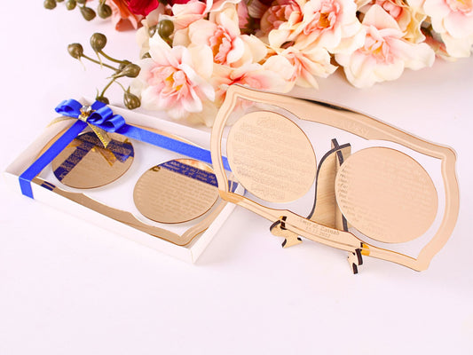 Personalized Wedding Favor Ayatul Kursi on Stand English Arabic Gold - Islamic Elite Favors is a handmade gift shop offering a wide variety of unique and personalized gifts for all occasions. Whether you're looking for the perfect Ramadan, Eid, Hajj, wedding gift or something special for a birthday, baby shower or anniversary, we have something for everyone. High quality, made with love.