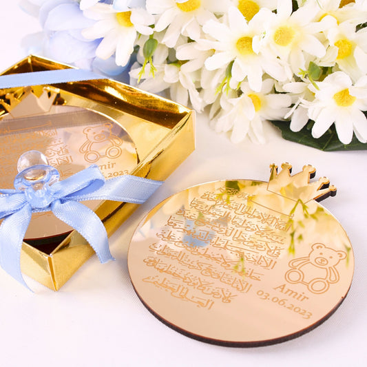 Personalized Ayatul Kursi Baby Shower Magnet Favor for Guest in Bulk - Islamic Elite Favors is a handmade gift shop offering a wide variety of unique and personalized gifts for all occasions. Whether you're looking for the perfect Ramadan, Eid, Hajj, wedding gift or something special for a birthday, baby shower or anniversary, we have something for everyone. High quality, made with love.