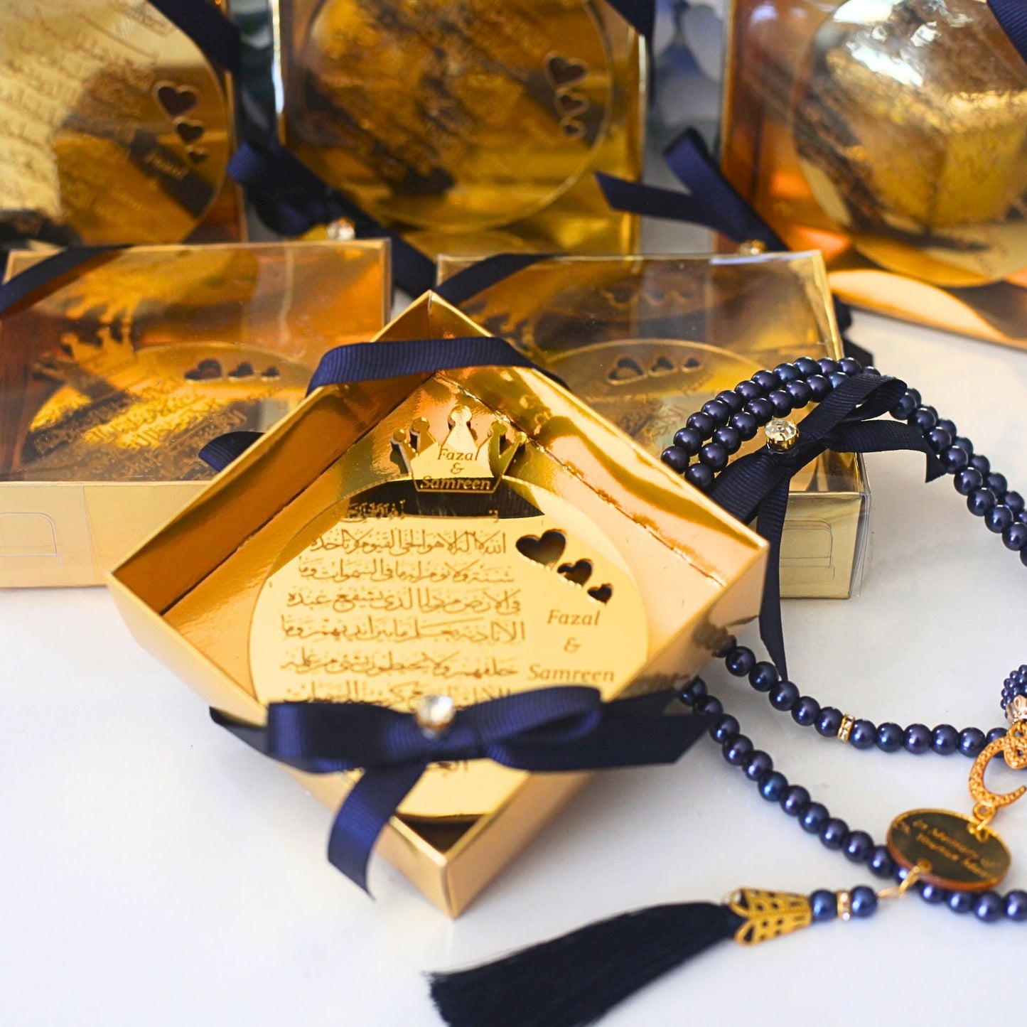 Personalized Wedding Favor Ayatul Kursi Magnet Gold Mirror Heart Theme - Islamic Elite Favors is a handmade gift shop offering a wide variety of unique and personalized gifts for all occasions. Whether you're looking for the perfect Ramadan, Eid, Hajj, wedding gift or something special for a birthday, baby shower or anniversary, we have something for everyone. High quality, made with love.