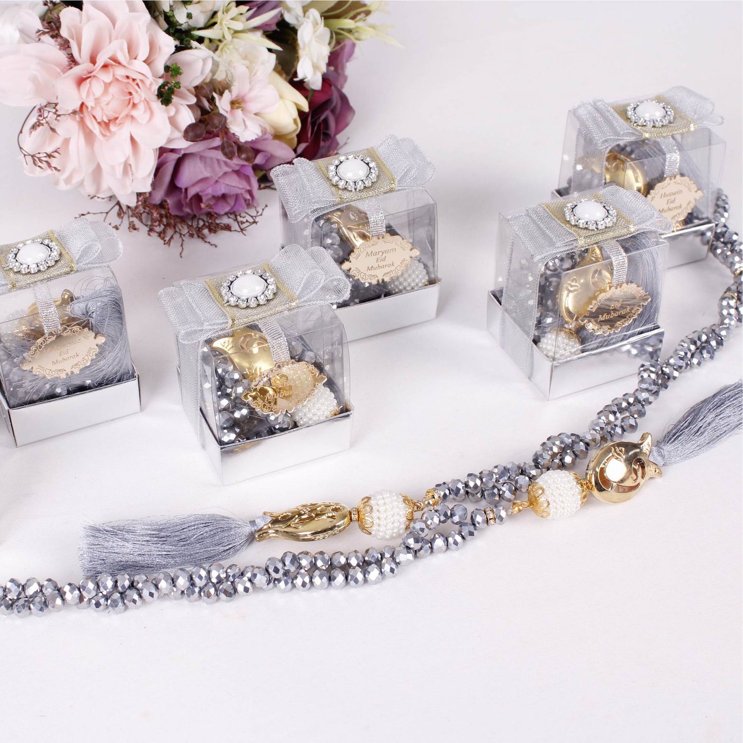 Personalized Crystal Prayer Beads Favor, Ramadan Eid Wedding Baby Shower Islamic Gift - Islamic Elite Favors is a handmade gift shop offering a wide variety of unique and personalized gifts for all occasions. Whether you're looking for the perfect Ramadan, Eid, Hajj, wedding gift or something special for a birthday, baby shower or anniversary, we have something for everyone. High quality, made with love.