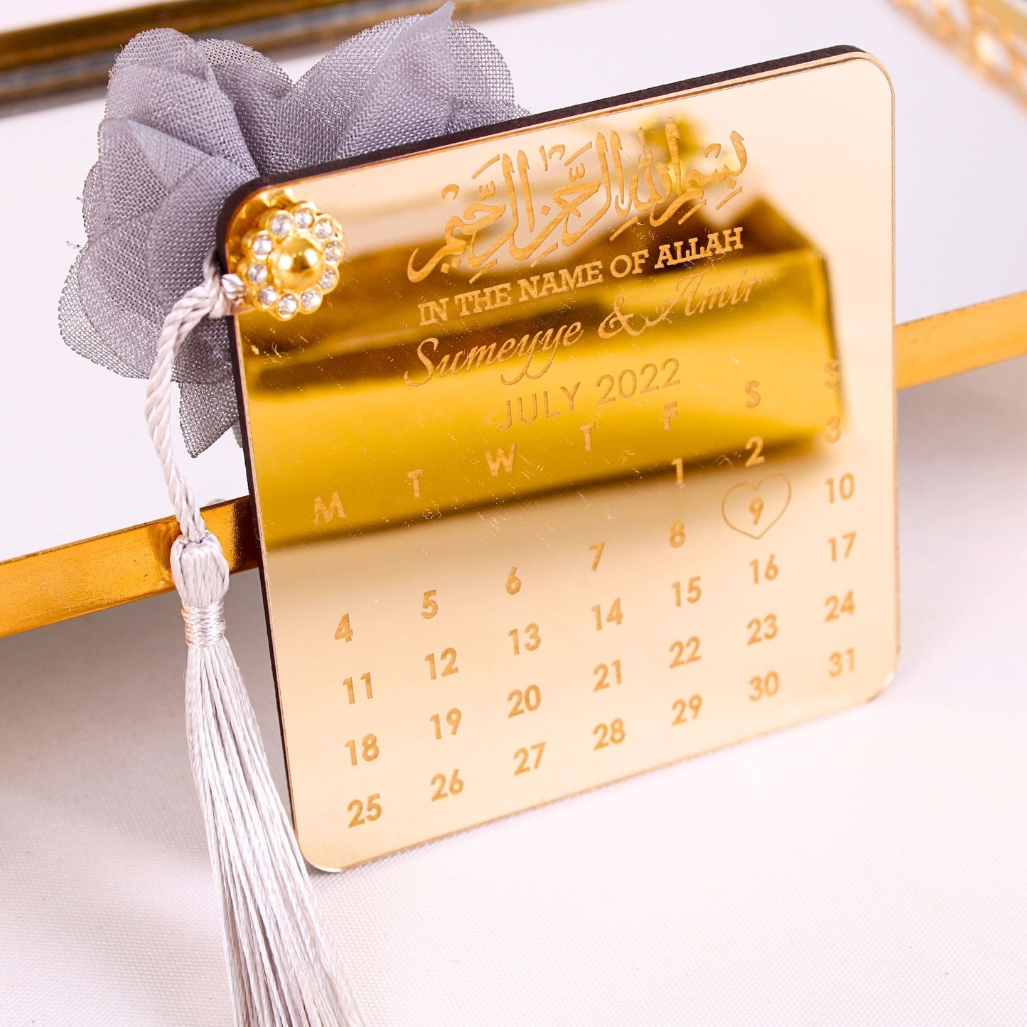 Personalized Wedding Favor Muslim Calendar Magnet Gold Acrylic Mirror - Islamic Elite Favors is a handmade gift shop offering a wide variety of unique and personalized gifts for all occasions. Whether you're looking for the perfect Ramadan, Eid, Hajj, wedding gift or something special for a birthday, baby shower or anniversary, we have something for everyone. High quality, made with love.