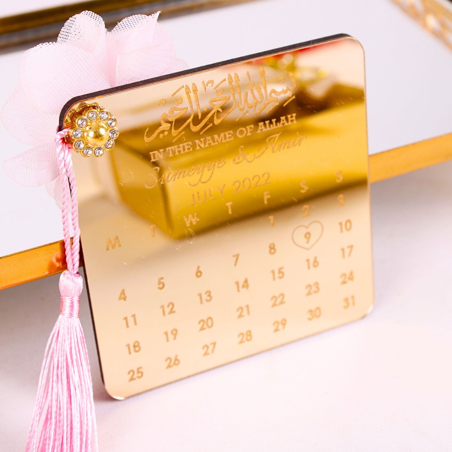 Personalized Wedding Favor Muslim Calendar Magnet Gold Acrylic Mirror - Islamic Elite Favors is a handmade gift shop offering a wide variety of unique and personalized gifts for all occasions. Whether you're looking for the perfect Ramadan, Eid, Hajj, wedding gift or something special for a birthday, baby shower or anniversary, we have something for everyone. High quality, made with love.