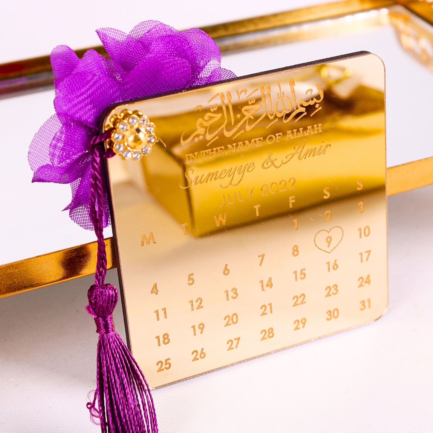 Personalized Wedding Favor Muslim Calendar Magnet Gold Acrylic Mirror - Islamic Elite Favors is a handmade gift shop offering a wide variety of unique and personalized gifts for all occasions. Whether you're looking for the perfect Ramadan, Eid, Hajj, wedding gift or something special for a birthday, baby shower or anniversary, we have something for everyone. High quality, made with love.