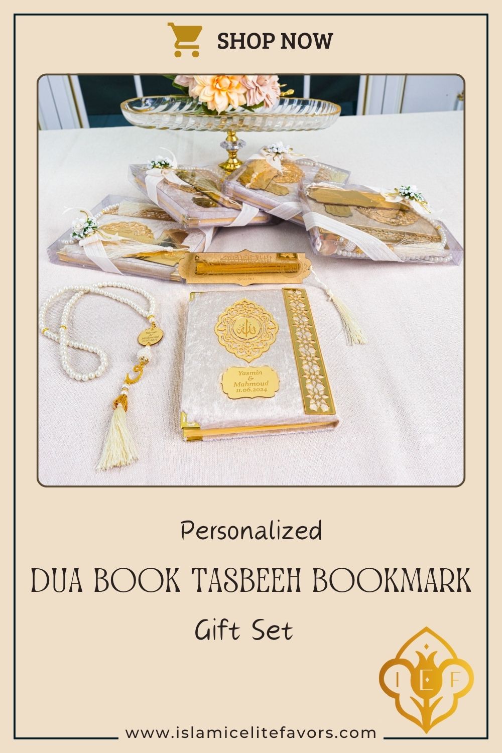 Personalized Velvet Dua Book Bookmark Tasbeeh Muslim Wedding Gift Set - Islamic Elite Favors is a handmade gift shop offering a wide variety of unique and personalized gifts for all occasions. Whether you're looking for the perfect Ramadan, Eid, Hajj, wedding gift or something special for a birthday, baby shower or anniversary, we have something for everyone. High quality, made with love.