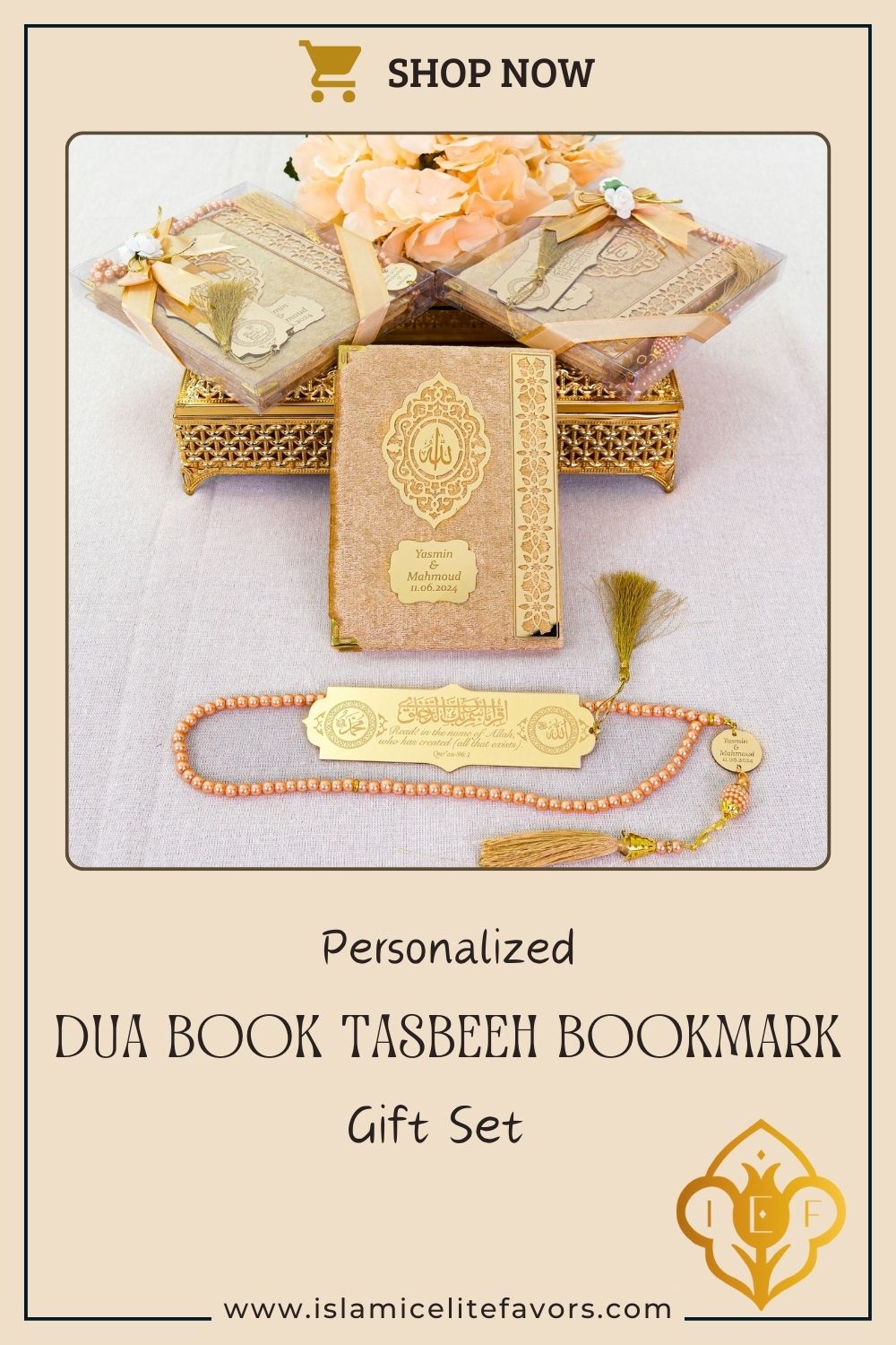 Personalized Velvet Dua Book Bookmark Tasbeeh Muslim Wedding Gift Set - Islamic Elite Favors is a handmade gift shop offering a wide variety of unique and personalized gifts for all occasions. Whether you're looking for the perfect Ramadan, Eid, Hajj, wedding gift or something special for a birthday, baby shower or anniversary, we have something for everyone. High quality, made with love.