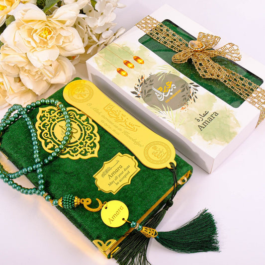 Personalized Velvet Quran Tasbeeh Islamic Gift Set, Birthday Ramadan Eid Fathers Mothers Day - Islamic Elite Favors is a handmade gift shop offering a wide variety of unique and personalized gifts for all occasions. Whether you're looking for the perfect Ramadan, Eid, Hajj, wedding gift or something special for a birthday, baby shower or anniversary, we have something for everyone. High quality, made with love.