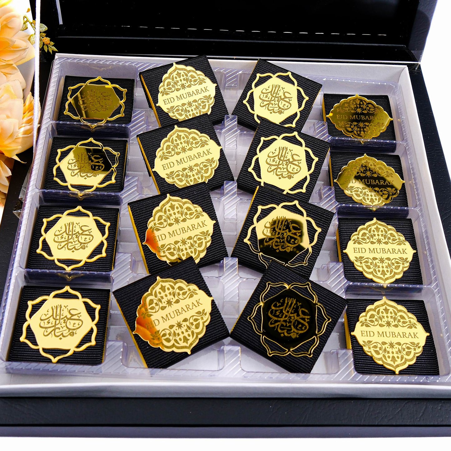 Eid Mubarak Chocolate Box, Ramadan Kareem Ramadan Mubarak Eid al-Adha Chocolate Gift Favors for Guests - Islamic Elite Favors is a handmade gift shop offering a wide variety of unique and personalized gifts for all occasions. Whether you're looking for the perfect Ramadan, Eid, Hajj, wedding gift or something special for a birthday, baby shower or anniversary, we have something for everyone. High quality, made with love.