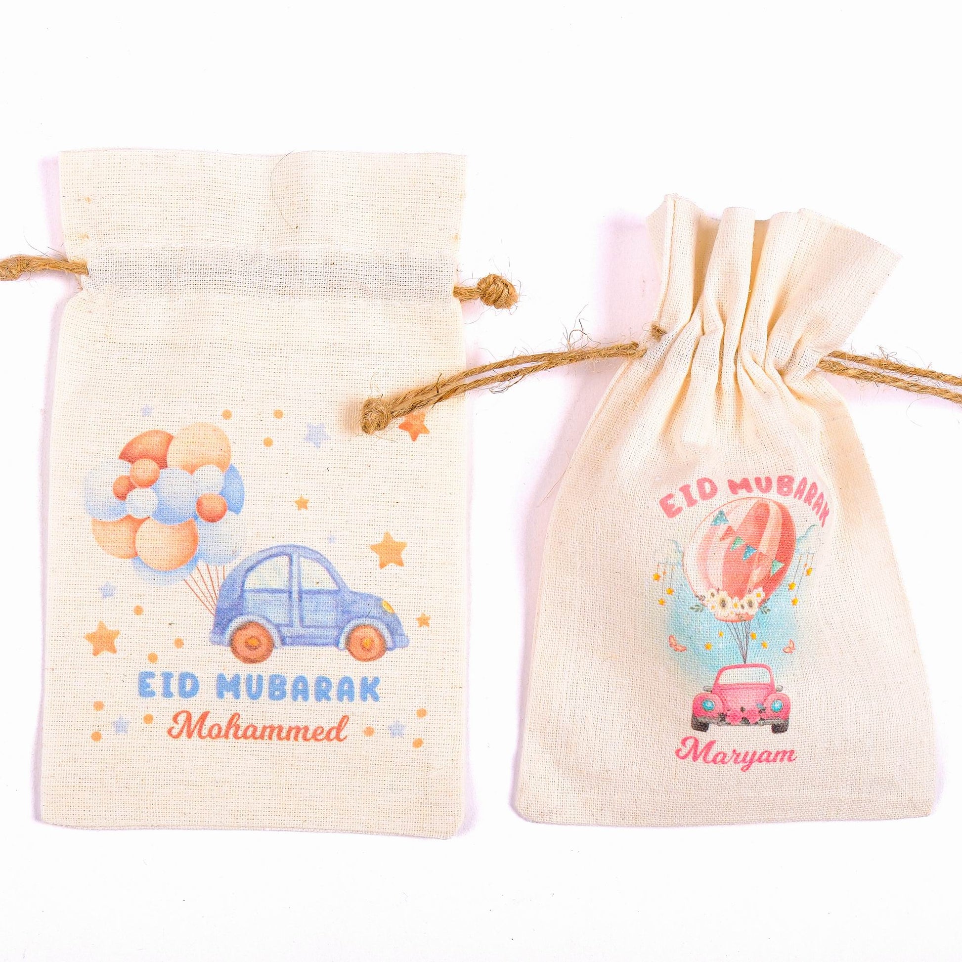 Personalized Eid Gift Bag for Kids, Custom Ramadan Favor Pouch, Cotton Treat Bag, Goodie Bag - Islamic Elite Favors is a handmade gift shop offering a wide variety of unique and personalized gifts for all occasions. Whether you're looking for the perfect Ramadan, Eid, Hajj, wedding gift or something special for a birthday, baby shower or anniversary, we have something for everyone. High quality, made with love.