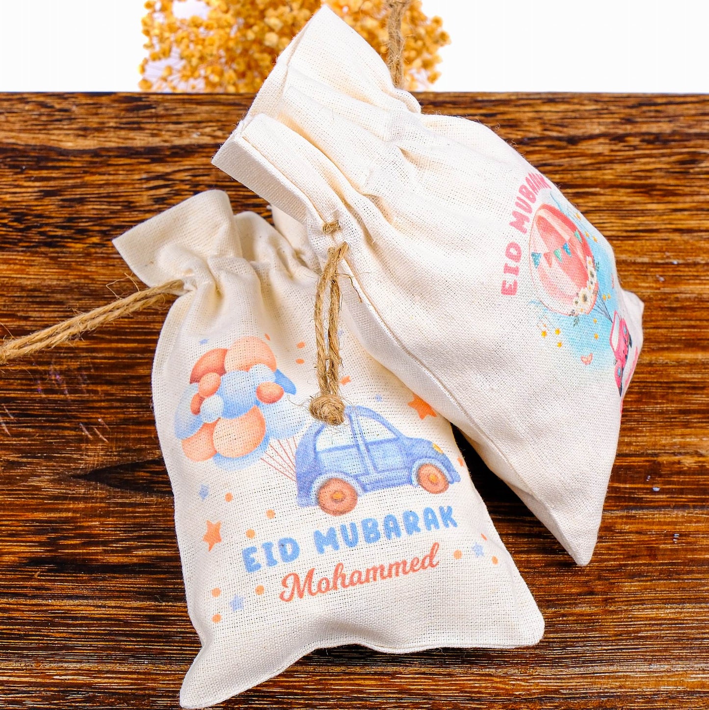 Personalized Eid Gift Bag for Kids, Custom Ramadan Favor Pouch, Cotton Treat Bag, Goodie Bag - Islamic Elite Favors is a handmade gift shop offering a wide variety of unique and personalized gifts for all occasions. Whether you're looking for the perfect Ramadan, Eid, Hajj, wedding gift or something special for a birthday, baby shower or anniversary, we have something for everyone. High quality, made with love.