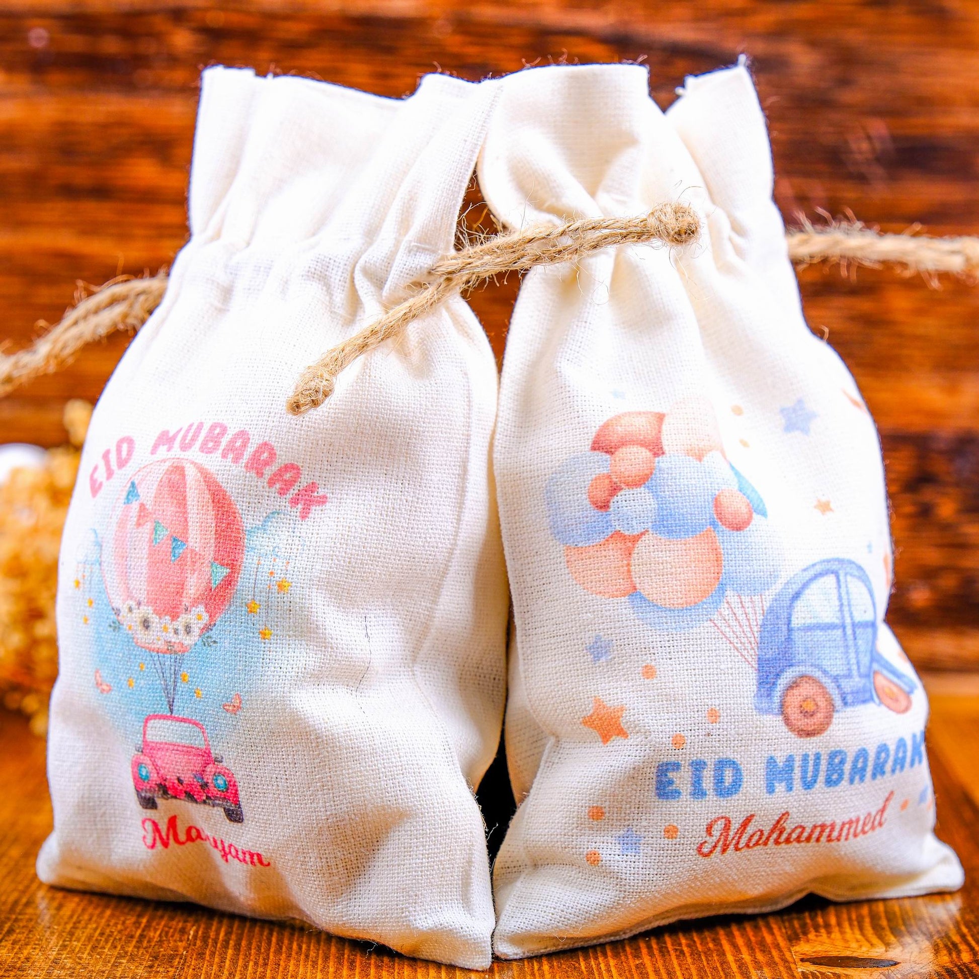 Personalized Eid Gift Bag for Kids, Custom Ramadan Favor Pouch, Cotton Treat Bag, Goodie Bag - Islamic Elite Favors is a handmade gift shop offering a wide variety of unique and personalized gifts for all occasions. Whether you're looking for the perfect Ramadan, Eid, Hajj, wedding gift or something special for a birthday, baby shower or anniversary, we have something for everyone. High quality, made with love.