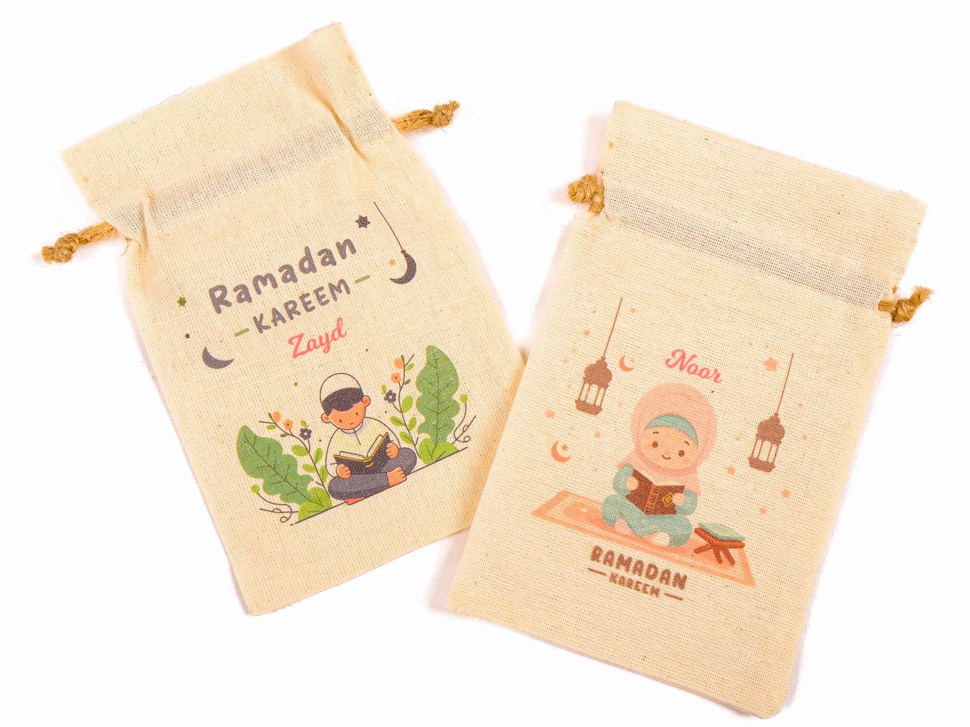 Personalized Eid Gift Bag for Kids, Custom Ramadan Favor Pouch, Cotton Treat Bag, Goodie Bag - Islamic Elite Favors is a handmade gift shop offering a wide variety of unique and personalized gifts for all occasions. Whether you're looking for the perfect Ramadan, Eid, Hajj, wedding gift or something special for a birthday, baby shower or anniversary, we have something for everyone. High quality, made with love.