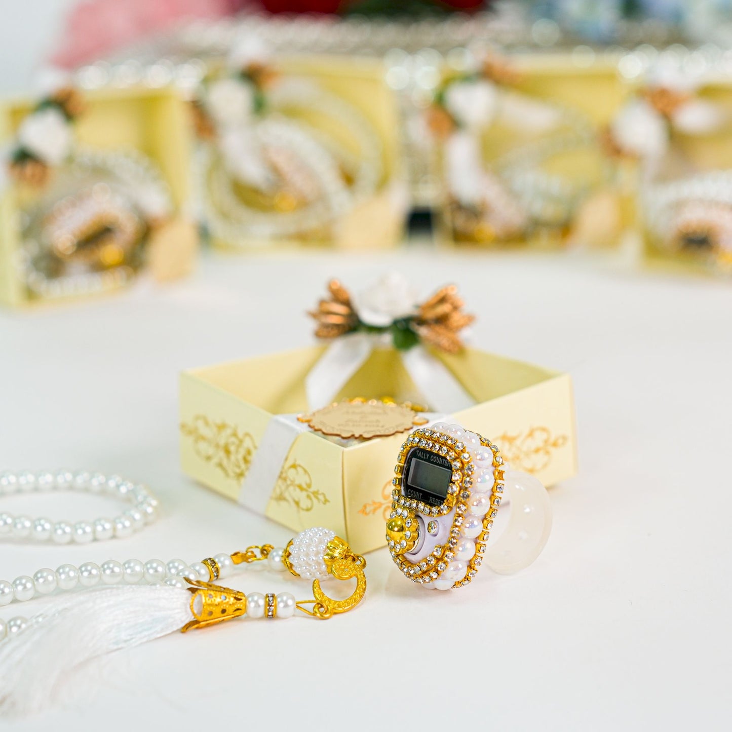 Personalized Dhikr Counter Pearl Prayer Beads Islamic Wedding Favor - Islamic Elite Favors is a handmade gift shop offering a wide variety of unique and personalized gifts for all occasions. Whether you're looking for the perfect Ramadan, Eid, Hajj, wedding gift or something special for a birthday, baby shower or anniversary, we have something for everyone. High quality, made with love.