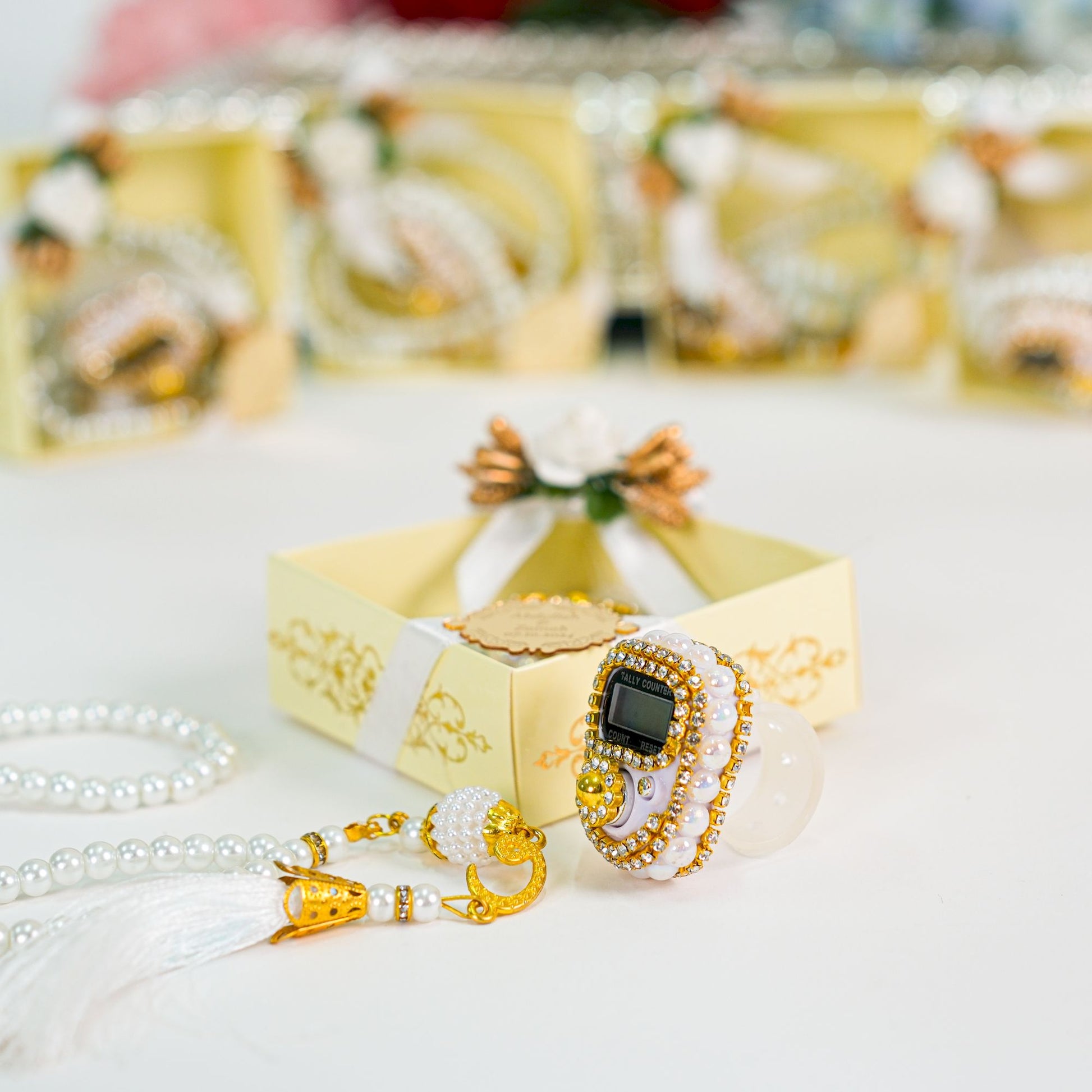 Personalized Dhikr Counter Pearl Prayer Beads Islamic Wedding Favor - Islamic Elite Favors is a handmade gift shop offering a wide variety of unique and personalized gifts for all occasions. Whether you're looking for the perfect Ramadan, Eid, Hajj, wedding gift or something special for a birthday, baby shower or anniversary, we have something for everyone. High quality, made with love.