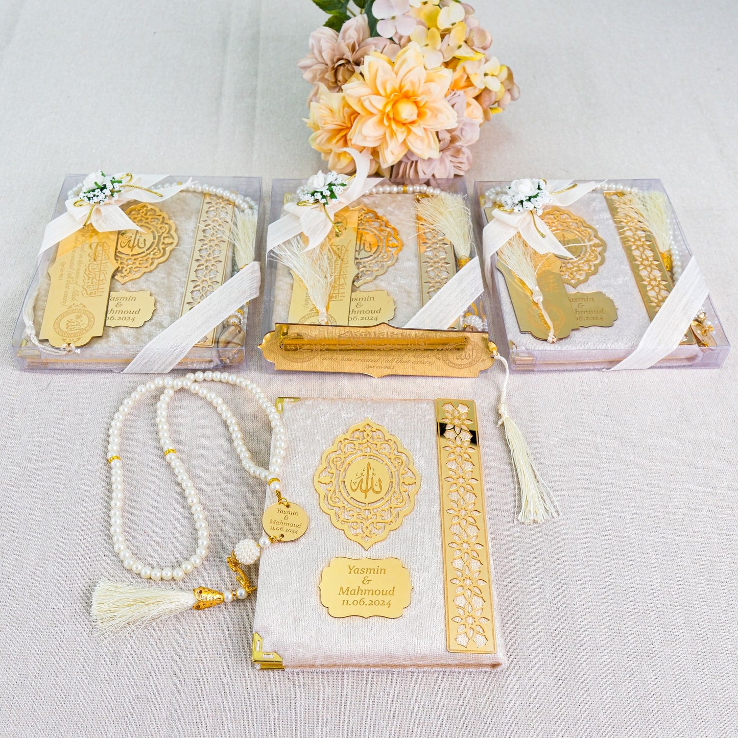 Personalized Velvet Dua Book Bookmark Tasbeeh Muslim Wedding Gift Set - Islamic Elite Favors is a handmade gift shop offering a wide variety of unique and personalized gifts for all occasions. Whether you're looking for the perfect Ramadan, Eid, Hajj, wedding gift or something special for a birthday, baby shower or anniversary, we have something for everyone. High quality, made with love.