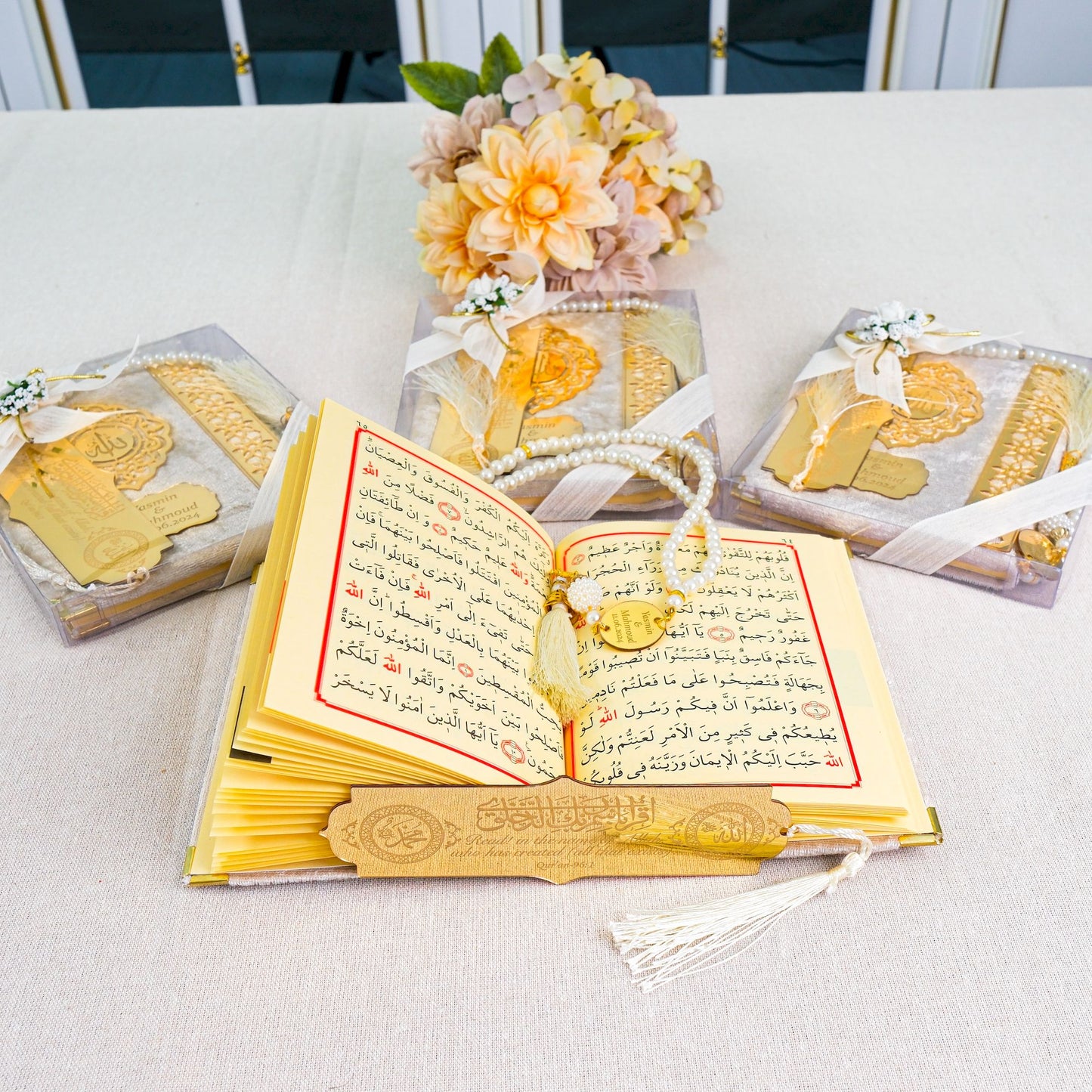 Personalized Velvet Dua Book Bookmark Tasbeeh Muslim Wedding Gift Set - Islamic Elite Favors is a handmade gift shop offering a wide variety of unique and personalized gifts for all occasions. Whether you're looking for the perfect Ramadan, Eid, Hajj, wedding gift or something special for a birthday, baby shower or anniversary, we have something for everyone. High quality, made with love.