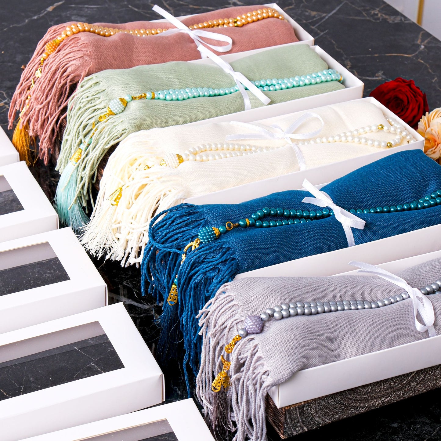 Personalized Pashmina Shawl Scarf Tasbeeh Mother's Day Gift Set - Islamic Elite Favors is a handmade gift shop offering a wide variety of unique and personalized gifts for all occasions. Whether you're looking for the perfect Ramadan, Eid, Hajj, wedding gift or something special for a birthday, baby shower or anniversary, we have something for everyone. High quality, made with love.