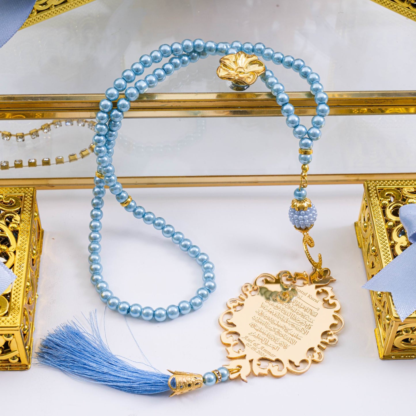 Personalized Prayer Beads with Ayatul Kursi Imame, Ramadan Eid Wedding Muslim Party Favors - Islamic Elite Favors is a handmade gift shop offering a wide variety of unique and personalized gifts for all occasions. Whether you're looking for the perfect Ramadan, Eid, Hajj, wedding gift or something special for a birthday, baby shower or anniversary, we have something for everyone. High quality, made with love.