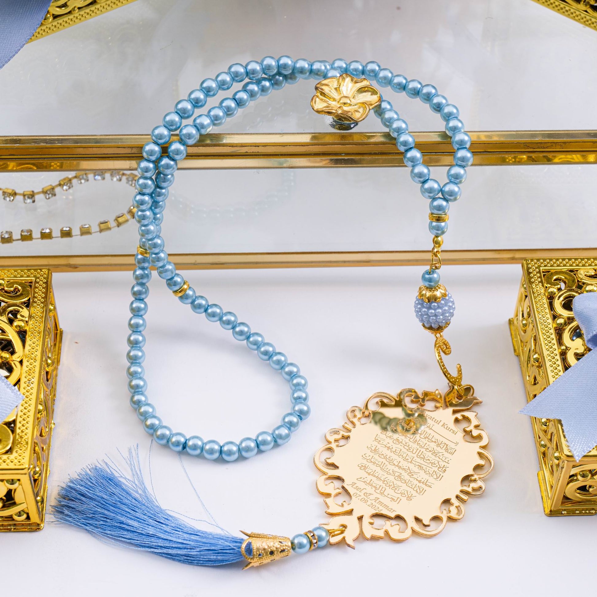 Personalized Prayer Beads with Ayatul Kursi Imame, Ramadan Eid Wedding Muslim Party Favors - Islamic Elite Favors is a handmade gift shop offering a wide variety of unique and personalized gifts for all occasions. Whether you're looking for the perfect Ramadan, Eid, Hajj, wedding gift or something special for a birthday, baby shower or anniversary, we have something for everyone. High quality, made with love.