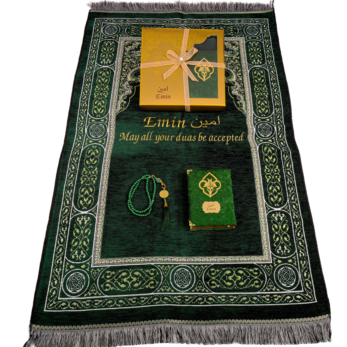 Personalized Muslim Prayer Mat Quran Tasbeeh Ramadan Eid Gift Peaceful Set - Islamic Elite Favors is a handmade gift shop offering a wide variety of unique and personalized gifts for all occasions. Whether you're looking for the perfect Ramadan, Eid, Hajj, wedding gift or something special for a birthday, baby shower or anniversary, we have something for everyone. High quality, made with love.