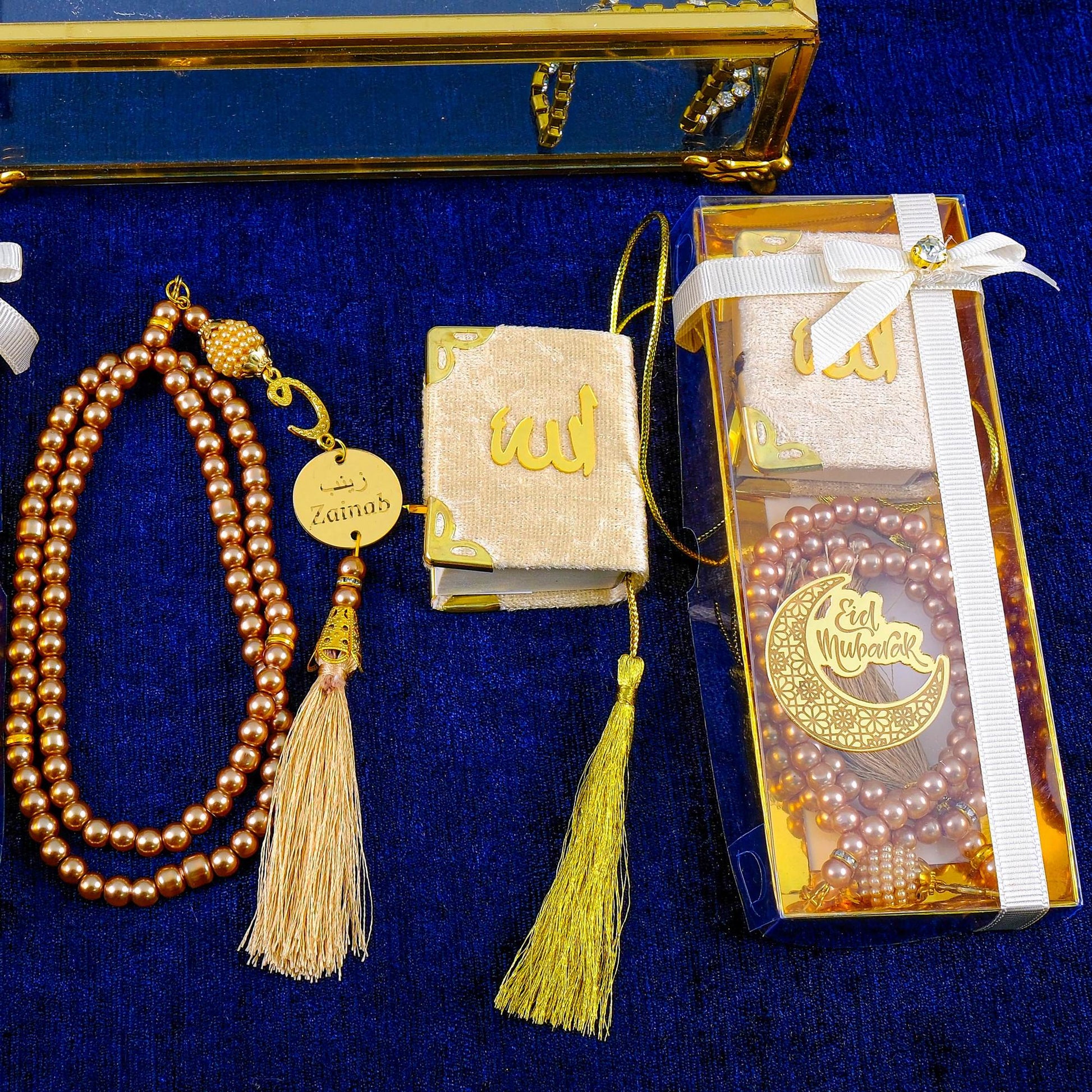 Personalized Custom Mini Quran Tasbeeh Gift Set, Ramadan Eid Wedding Baby Shower Muslim Party Favors - Islamic Elite Favors is a handmade gift shop offering a wide variety of unique and personalized gifts for all occasions. Whether you're looking for the perfect Ramadan, Eid, Hajj, wedding gift or something special for a birthday, baby shower or anniversary, we have something for everyone. High quality, made with love.