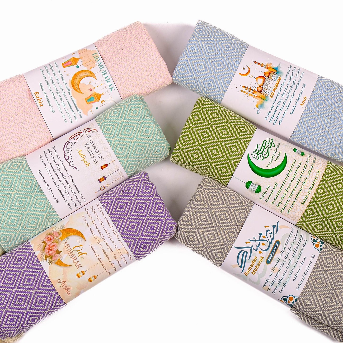 Personalized Turkish Cotton Peshtemal Towels, Custom Ramadan Eid Muslim Party Favors - Islamic Elite Favors is a handmade gift shop offering a wide variety of unique and personalized gifts for all occasions. Whether you're looking for the perfect Ramadan, Eid, Hajj, wedding gift or something special for a birthday, baby shower or anniversary, we have something for everyone. High quality, made with love.
