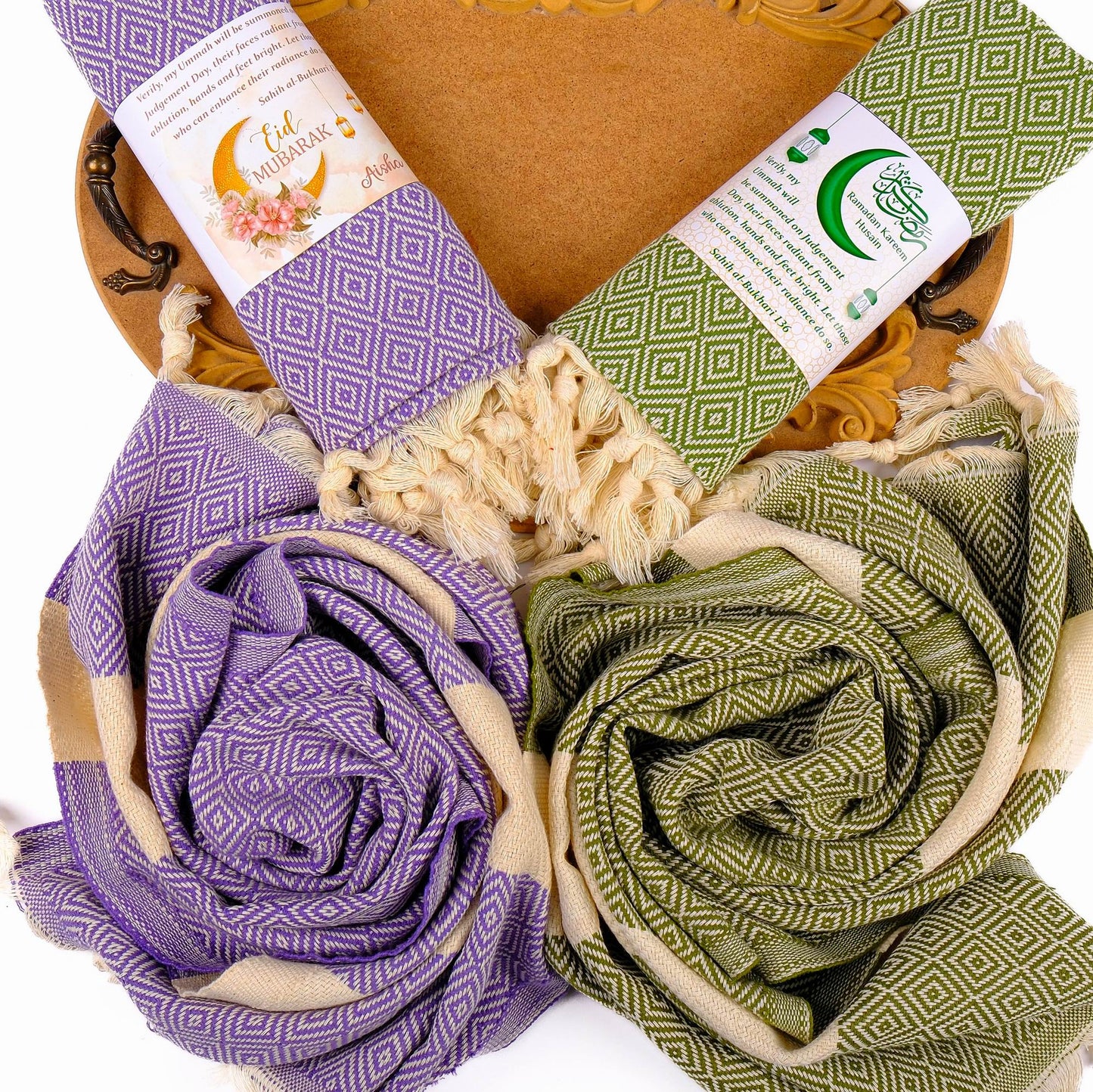 Personalized Turkish Cotton Peshtemal Towels, Custom Ramadan Eid Muslim Party Favors - Islamic Elite Favors is a handmade gift shop offering a wide variety of unique and personalized gifts for all occasions. Whether you're looking for the perfect Ramadan, Eid, Hajj, wedding gift or something special for a birthday, baby shower or anniversary, we have something for everyone. High quality, made with love.