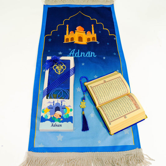 Personalized Kids Prayer Mat Quran Tasbeeh Gift Set for Boys, Ramadan Eid Birthday Graduation Gift - Islamic Elite Favors is a handmade gift shop offering a wide variety of unique and personalized gifts for all occasions. Whether you're looking for the perfect Ramadan, Eid, Hajj, wedding gift or something special for a birthday, baby shower or anniversary, we have something for everyone. High quality, made with love.