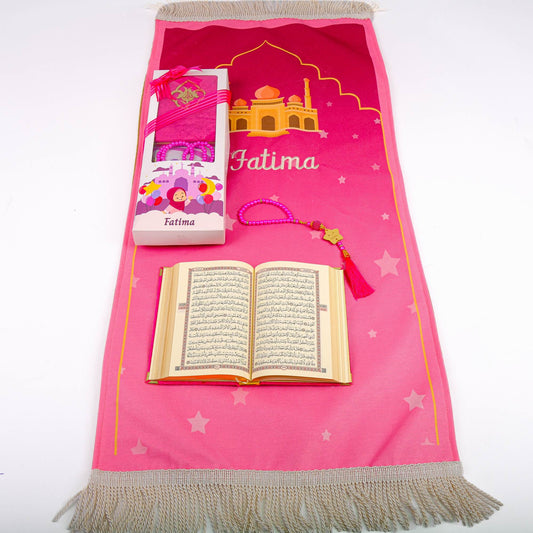 Personalized Kids Prayer Mat Quran Tasbeeh Gift Set for Girls, Ramadan Eid Birthday Graduation Gift - Islamic Elite Favors is a handmade gift shop offering a wide variety of unique and personalized gifts for all occasions. Whether you're looking for the perfect Ramadan, Eid, Hajj, wedding gift or something special for a birthday, baby shower or anniversary, we have something for everyone. High quality, made with love.
