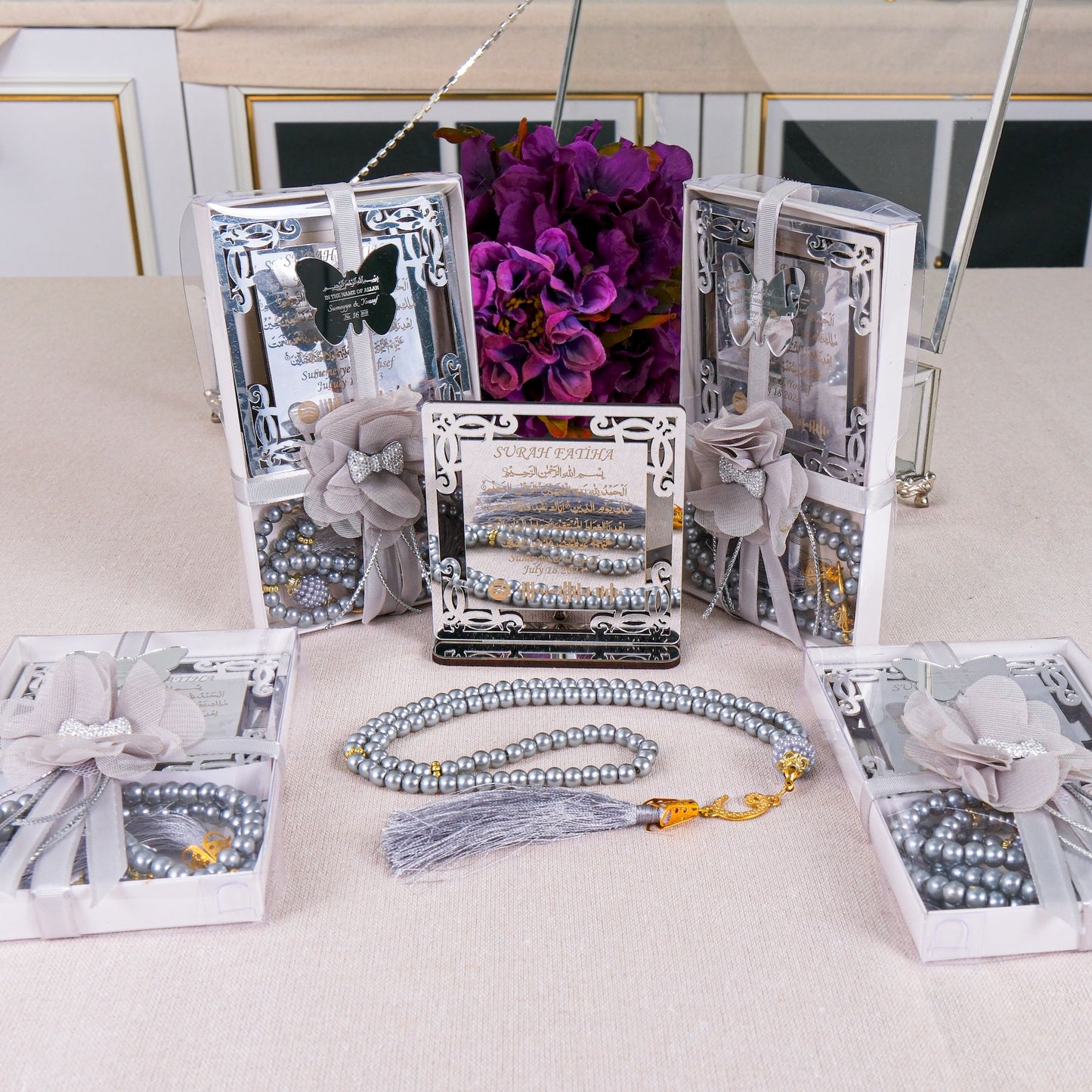 Personalized Surah Al-Fatihah on Stand & Tasbeeh Islamic Wedding Favor - Islamic Elite Favors is a handmade gift shop offering a wide variety of unique and personalized gifts for all occasions. Whether you're looking for the perfect Ramadan, Eid, Hajj, wedding gift or something special for a birthday, baby shower or anniversary, we have something for everyone. High quality, made with love.