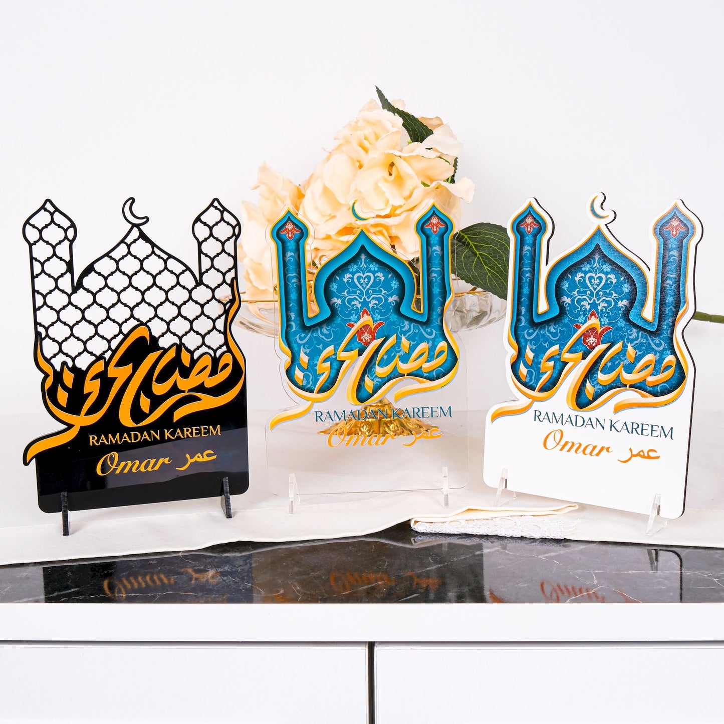 Personalized Ramadan Eid Table Decor Islamic Favor Tabletop Sign Stand - Islamic Elite Favors is a handmade gift shop offering a wide variety of unique and personalized gifts for all occasions. Whether you're looking for the perfect Ramadan, Eid, Hajj, wedding gift or something special for a birthday, baby shower or anniversary, we have something for everyone. High quality, made with love.