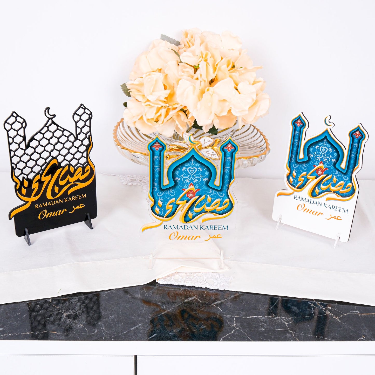 Personalized Ramadan Eid Table Decor Islamic Favor Tabletop Sign Stand - Islamic Elite Favors is a handmade gift shop offering a wide variety of unique and personalized gifts for all occasions. Whether you're looking for the perfect Ramadan, Eid, Hajj, wedding gift or something special for a birthday, baby shower or anniversary, we have something for everyone. High quality, made with love.