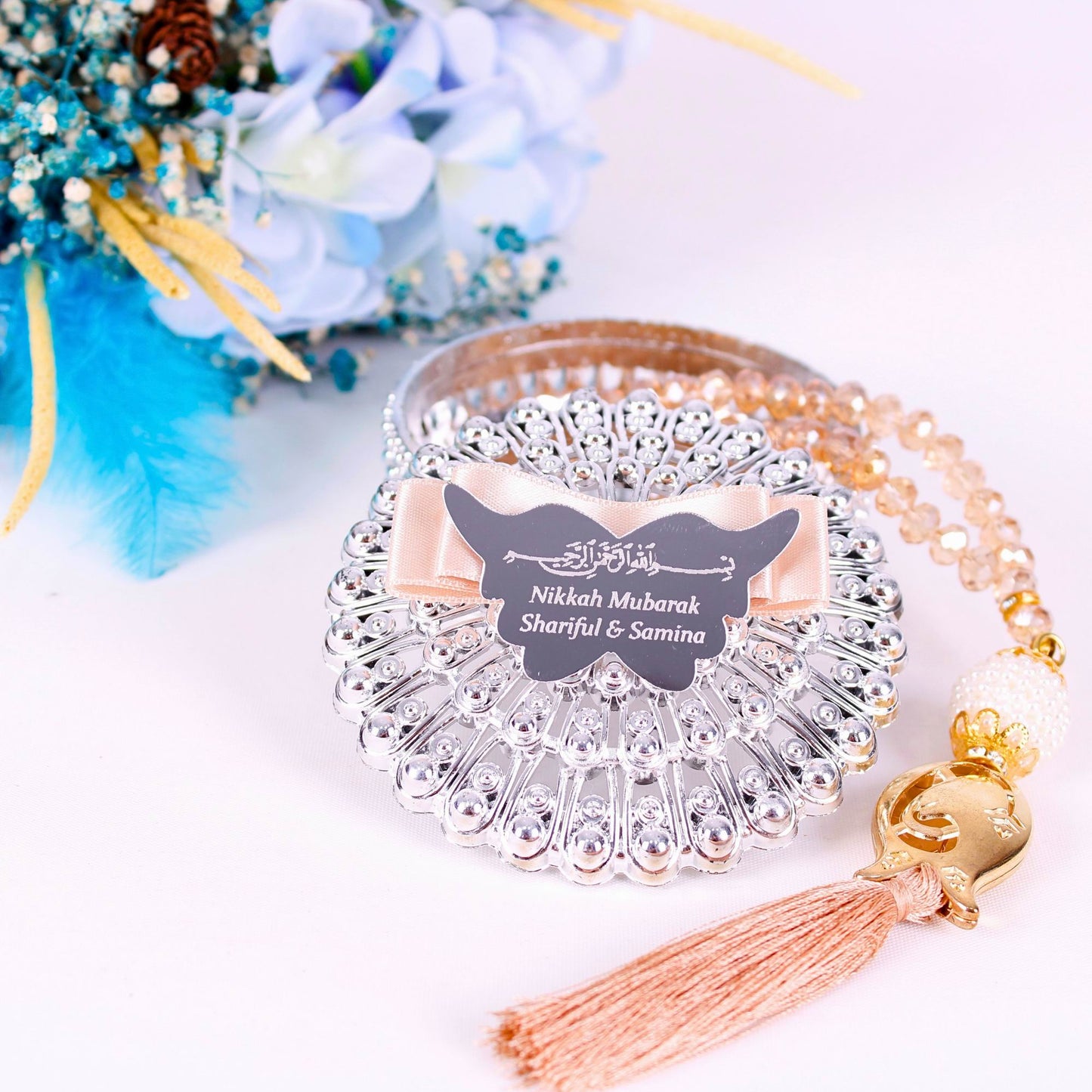 Personalized Crystal Prayer Beads Tasbeeh Masbaha Favors, Ramadan Eid Wedding Nikkah Islamic Gift - Islamic Elite Favors is a handmade gift shop offering a wide variety of unique and personalized gifts for all occasions. Whether you're looking for the perfect Ramadan, Eid, Hajj, wedding gift or something special for a birthday, baby shower or anniversary, we have something for everyone. High quality, made with love.