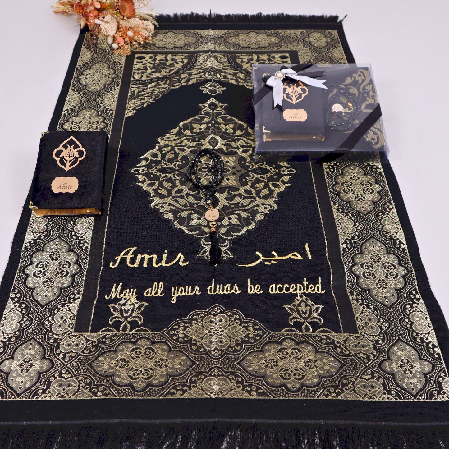 Personalized Travel Prayer Mat Quran Tasbeeh Islamic Muslim Gift Set - Islamic Elite Favors is a handmade gift shop offering a wide variety of unique and personalized gifts for all occasions. Whether you're looking for the perfect Ramadan, Eid, Hajj, wedding gift or something special for a birthday, baby shower or anniversary, we have something for everyone. High quality, made with love.