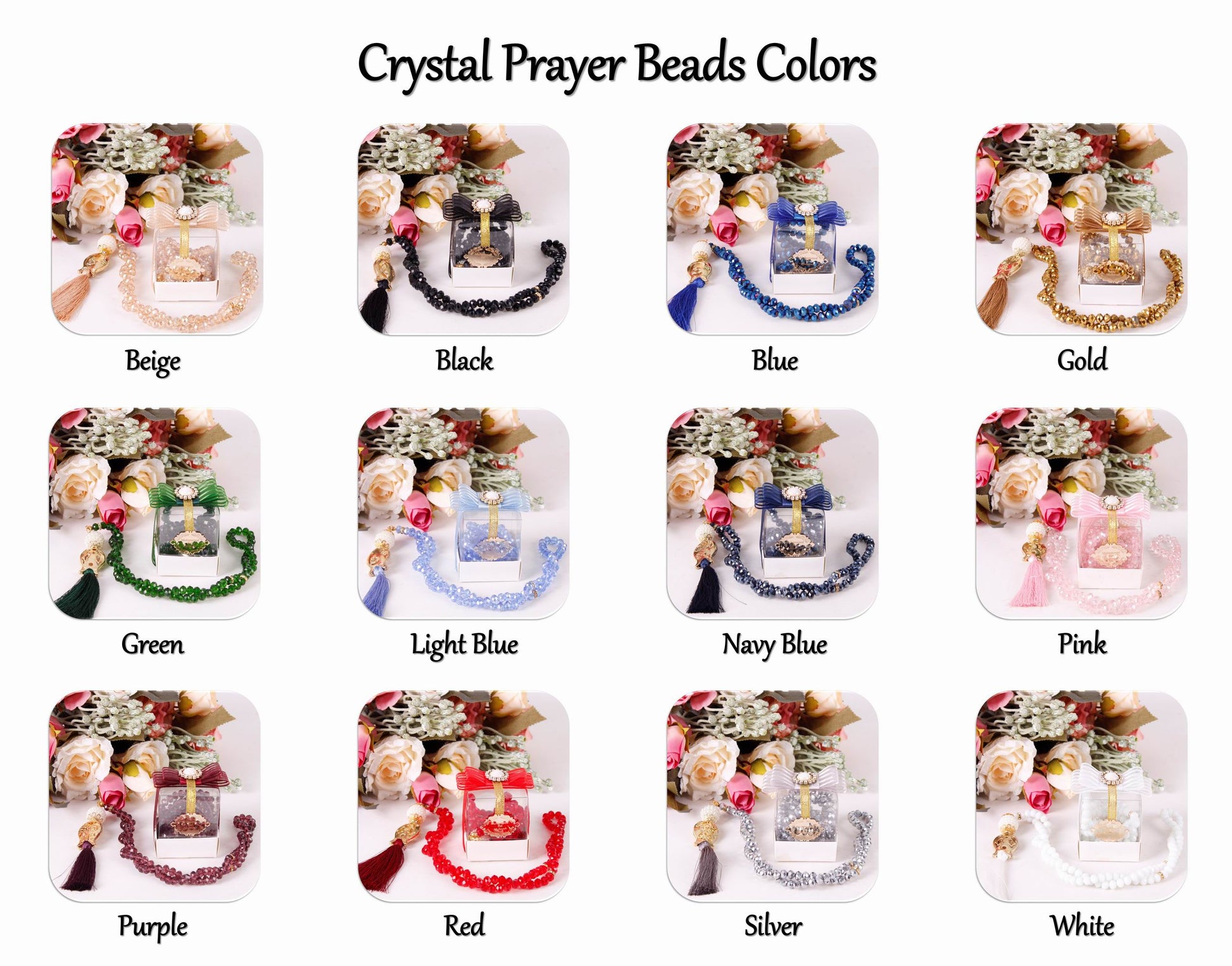 Personalized Crystal Prayer Beads Favor, Ramadan Eid Wedding Baby Shower Islamic Gift - Islamic Elite Favors is a handmade gift shop offering a wide variety of unique and personalized gifts for all occasions. Whether you're looking for the perfect Ramadan, Eid, Hajj, wedding gift or something special for a birthday, baby shower or anniversary, we have something for everyone. High quality, made with love.