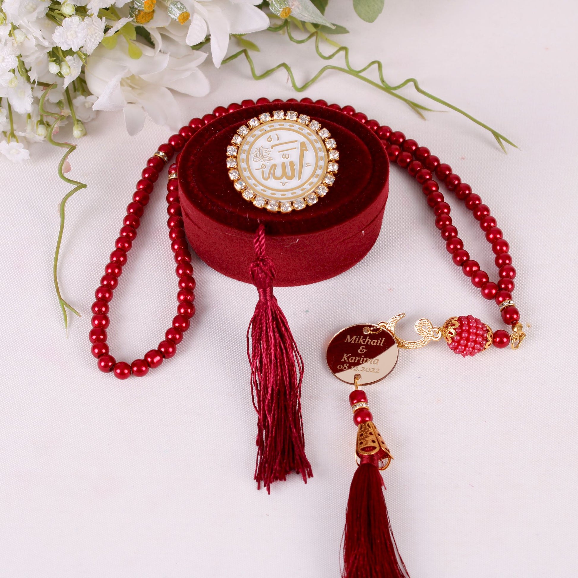 Personalized Velvet Box Pearl Prayer Beads Tasbeeh Wedding Favors - Islamic Elite Favors is a handmade gift shop offering a wide variety of unique and personalized gifts for all occasions. Whether you're looking for the perfect Ramadan, Eid, Hajj, wedding gift or something special for a birthday, baby shower or anniversary, we have something for everyone. High quality, made with love.
