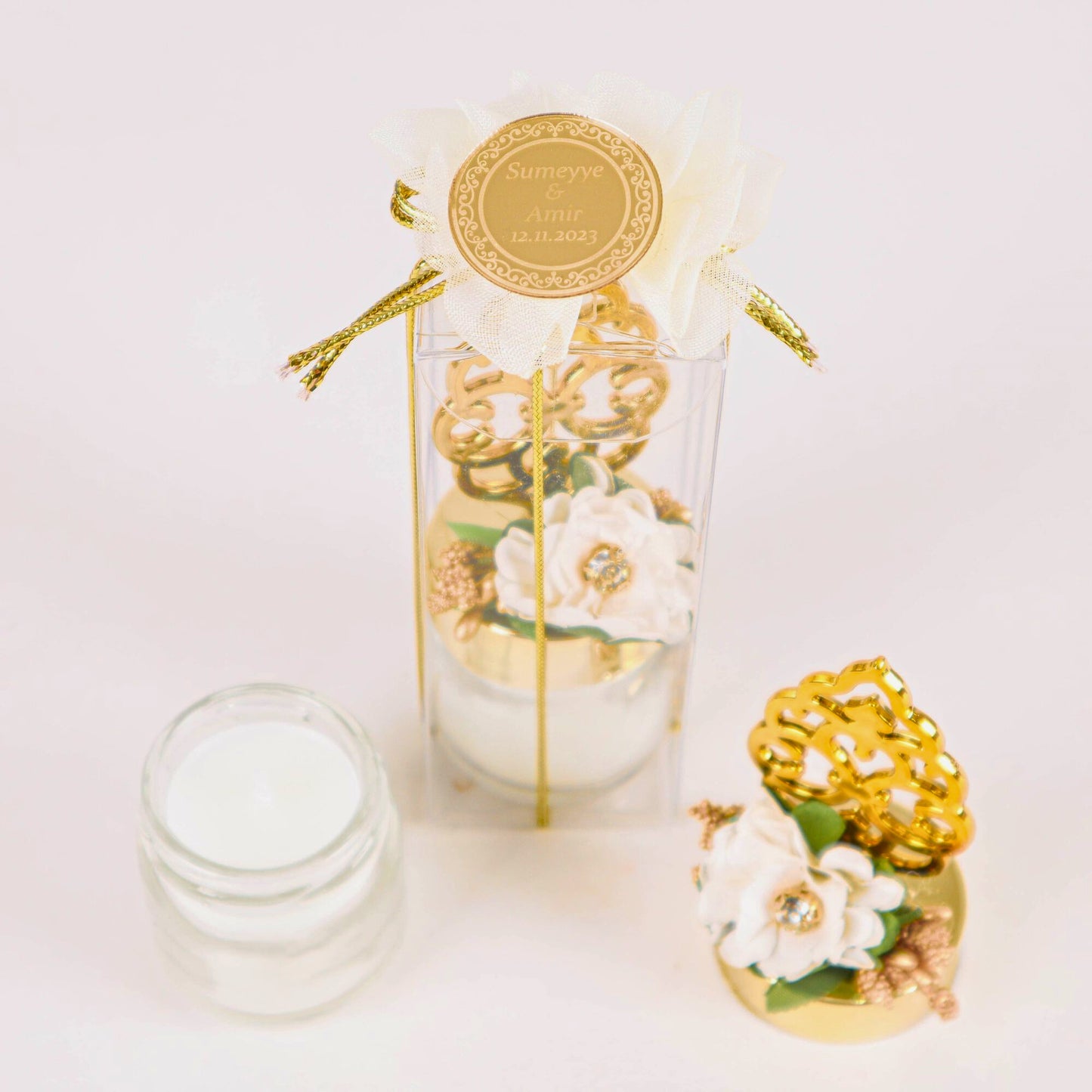 Personalized Wedding Favor Glass Candle Holder Rose with Plexi Theme - Islamic Elite Favors is a handmade gift shop offering a wide variety of unique and personalized gifts for all occasions. Whether you're looking for the perfect Ramadan, Eid, Hajj, wedding gift or something special for a birthday, baby shower or anniversary, we have something for everyone. High quality, made with love.