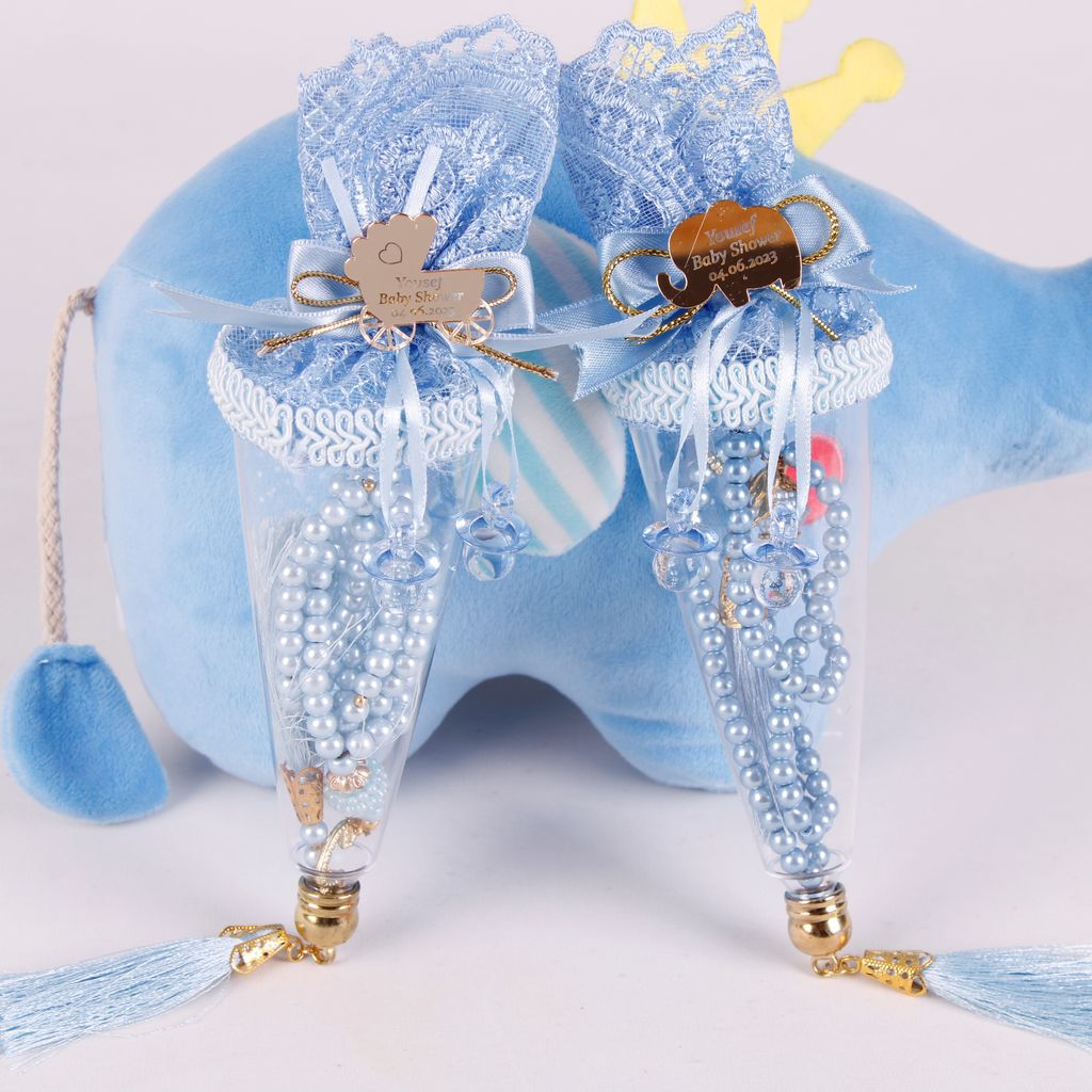 Personalized Pearl Prayer Beads in Decorated Cone Baby Shower Favor - Islamic Elite Favors is a handmade gift shop offering a wide variety of unique and personalized gifts for all occasions. Whether you're looking for the perfect Ramadan, Eid, Hajj, wedding gift or something special for a birthday, baby shower or anniversary, we have something for everyone. High quality, made with love.