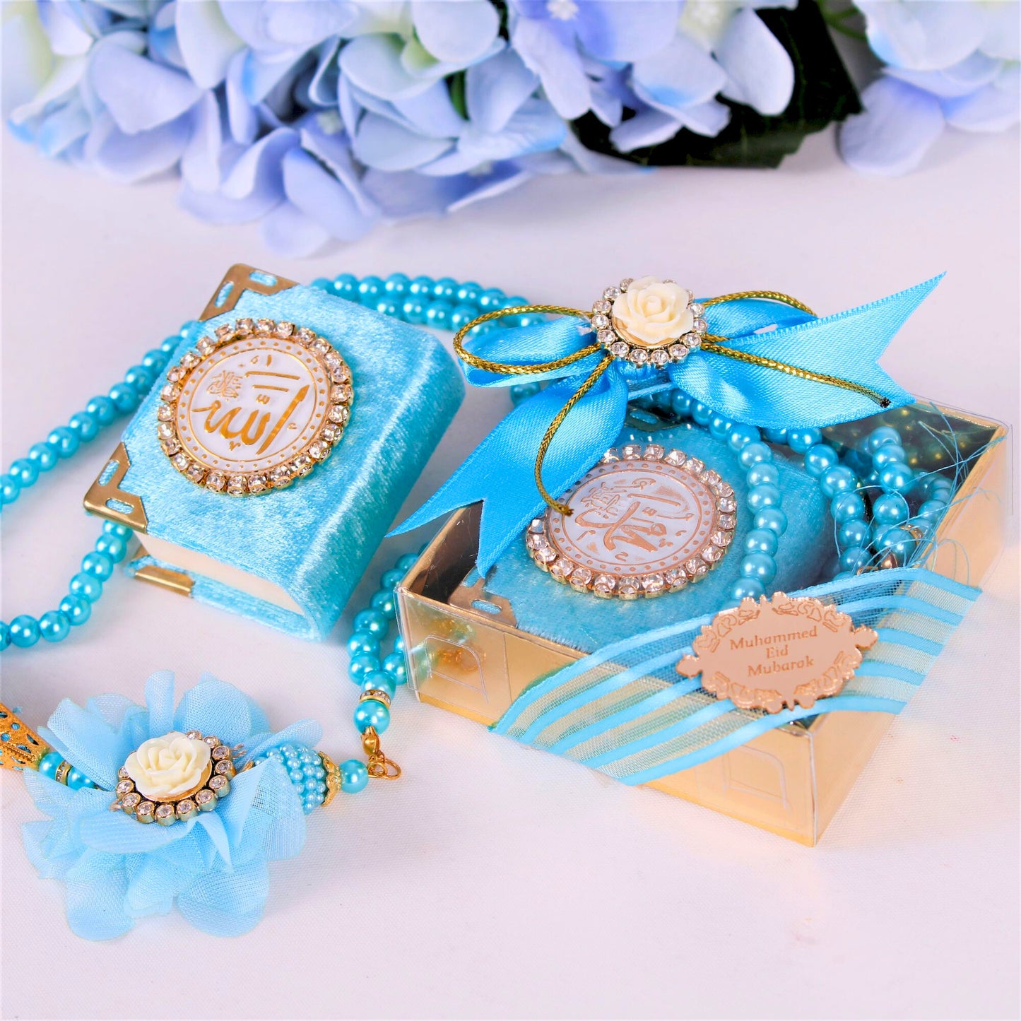 Personalized Mini Quran with Rhinestones Prayer Beads Wedding Favor - Islamic Elite Favors is a handmade gift shop offering a wide variety of unique and personalized gifts for all occasions. Whether you're looking for the perfect Ramadan, Eid, Hajj, wedding gift or something special for a birthday, baby shower or anniversary, we have something for everyone. High quality, made with love.