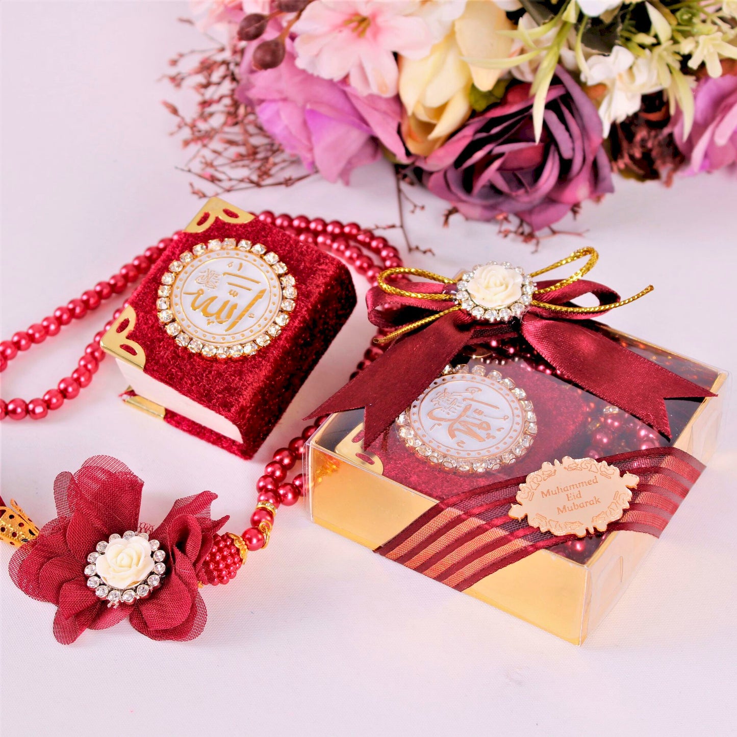 Personalized Mini Quran with Rhinestones Prayer Beads Wedding Favor - Islamic Elite Favors is a handmade gift shop offering a wide variety of unique and personalized gifts for all occasions. Whether you're looking for the perfect Ramadan, Eid, Hajj, wedding gift or something special for a birthday, baby shower or anniversary, we have something for everyone. High quality, made with love.