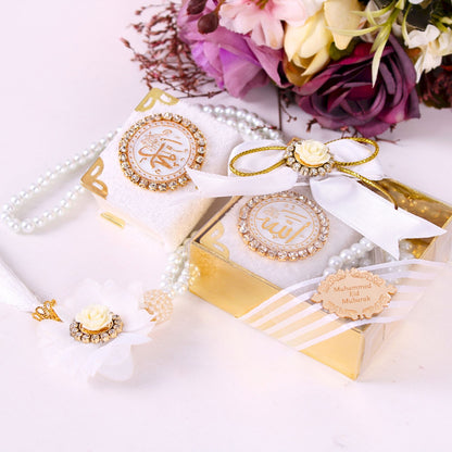 Personalized Mini Quran with Rhinestones Prayer Beads Wedding Favor - Islamic Elite Favors is a handmade gift shop offering a wide variety of unique and personalized gifts for all occasions. Whether you're looking for the perfect Ramadan, Eid, Hajj, wedding gift or something special for a birthday, baby shower or anniversary, we have something for everyone. High quality, made with love.