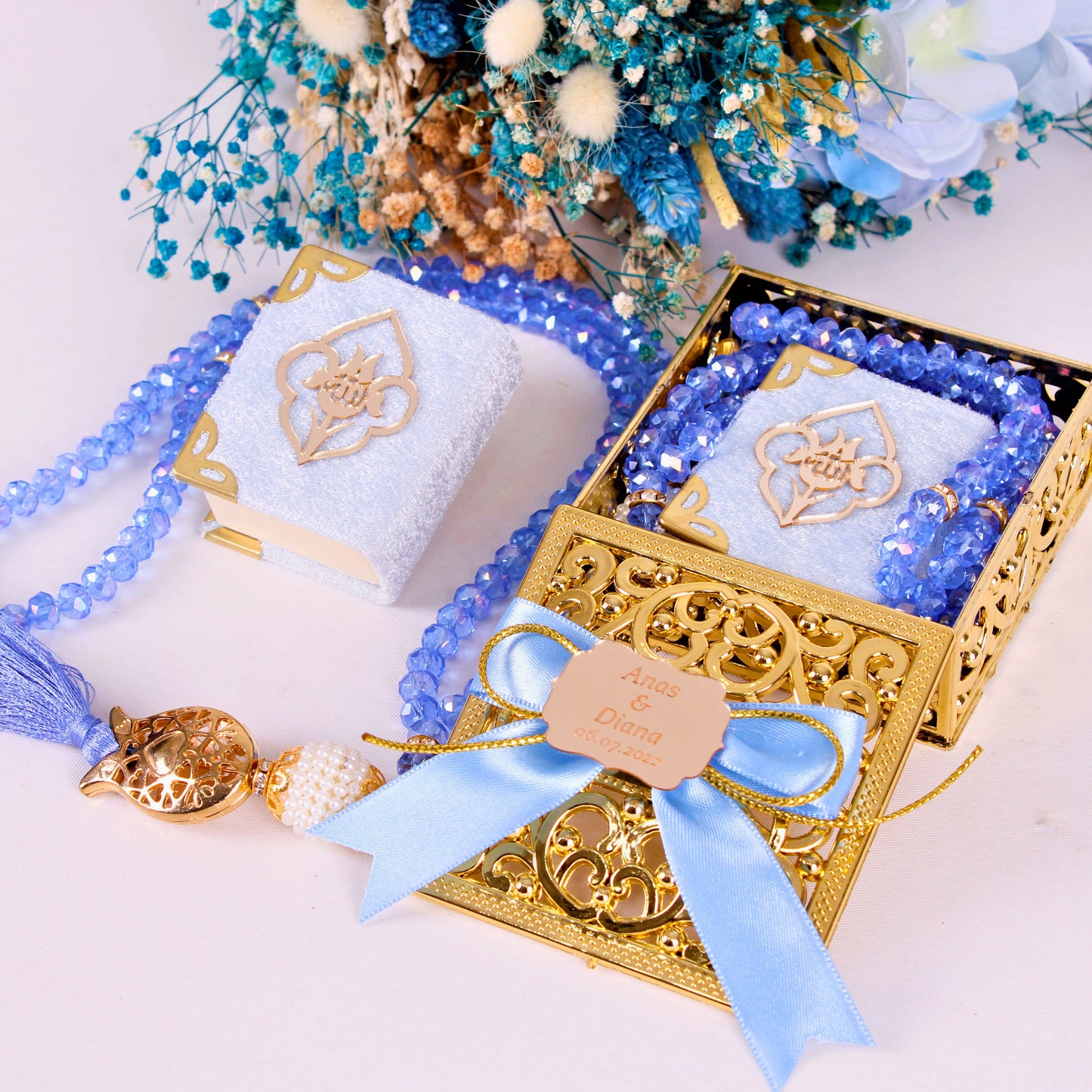 Personalized Wedding Favor Stylish Mini Quran Crystal Tasbeeh Set - Islamic Elite Favors is a handmade gift shop offering a wide variety of unique and personalized gifts for all occasions. Whether you're looking for the perfect Ramadan, Eid, Hajj, wedding gift or something special for a birthday, baby shower or anniversary, we have something for everyone. High quality, made with love.