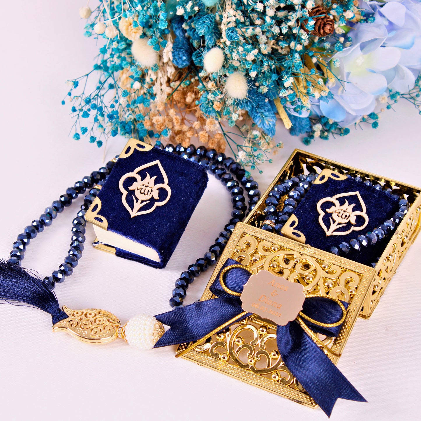 Personalized Wedding Favor Stylish Mini Quran Crystal Tasbeeh Set - Islamic Elite Favors is a handmade gift shop offering a wide variety of unique and personalized gifts for all occasions. Whether you're looking for the perfect Ramadan, Eid, Hajj, wedding gift or something special for a birthday, baby shower or anniversary, we have something for everyone. High quality, made with love.