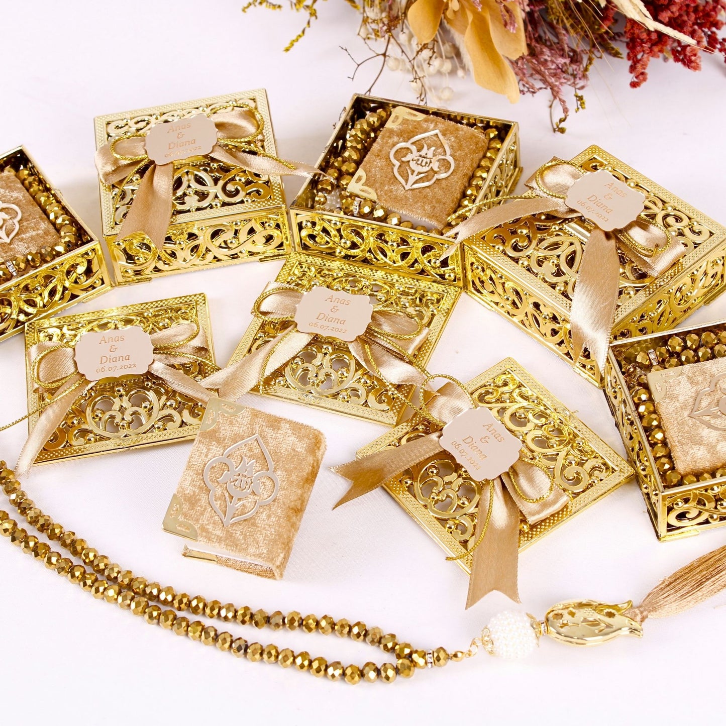 Personalized Wedding Favor Stylish Mini Quran Crystal Tasbeeh Set - Islamic Elite Favors is a handmade gift shop offering a wide variety of unique and personalized gifts for all occasions. Whether you're looking for the perfect Ramadan, Eid, Hajj, wedding gift or something special for a birthday, baby shower or anniversary, we have something for everyone. High quality, made with love.