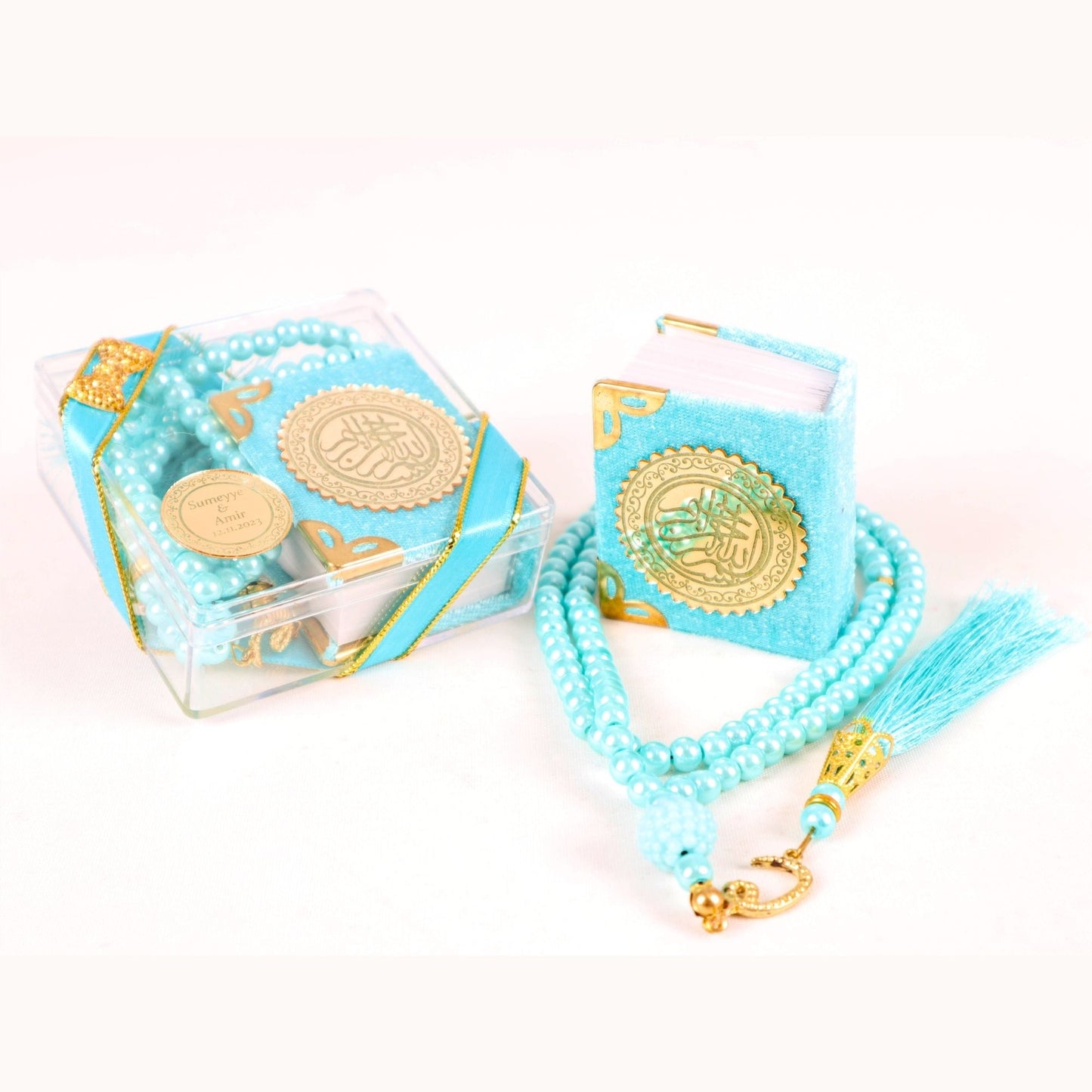 Personalized Mini Quran Pearl Prayer Bead Bow Tie Décor Wedding Favor - Islamic Elite Favors is a handmade gift shop offering a wide variety of unique and personalized gifts for all occasions. Whether you're looking for the perfect Ramadan, Eid, Hajj, wedding gift or something special for a birthday, baby shower or anniversary, we have something for everyone. High quality, made with love.