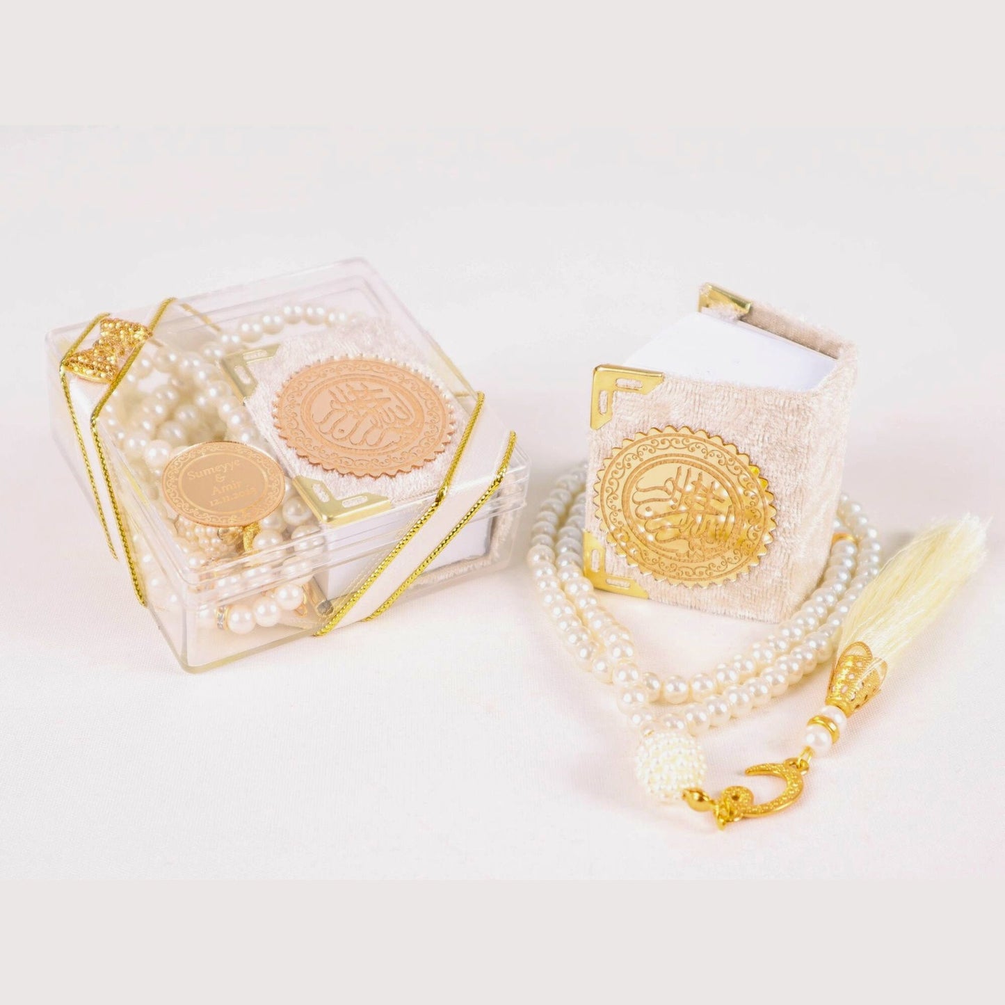 Personalized Mini Quran Pearl Prayer Bead Bow Tie Décor Wedding Favor - Islamic Elite Favors is a handmade gift shop offering a wide variety of unique and personalized gifts for all occasions. Whether you're looking for the perfect Ramadan, Eid, Hajj, wedding gift or something special for a birthday, baby shower or anniversary, we have something for everyone. High quality, made with love.